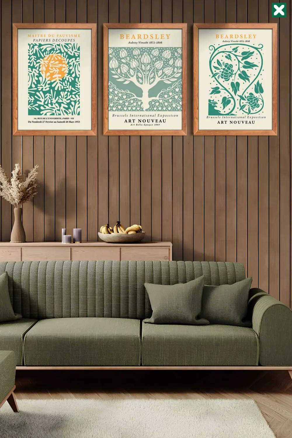 Matisse Dekorize 3’lü Set , Çerçeve Görünümlü Modern Mdf Tablo