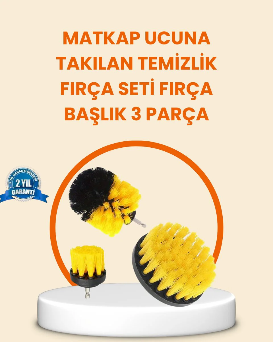 Matkap Ucu Fırça Seti - Halı Fayans Zemin Temizliği