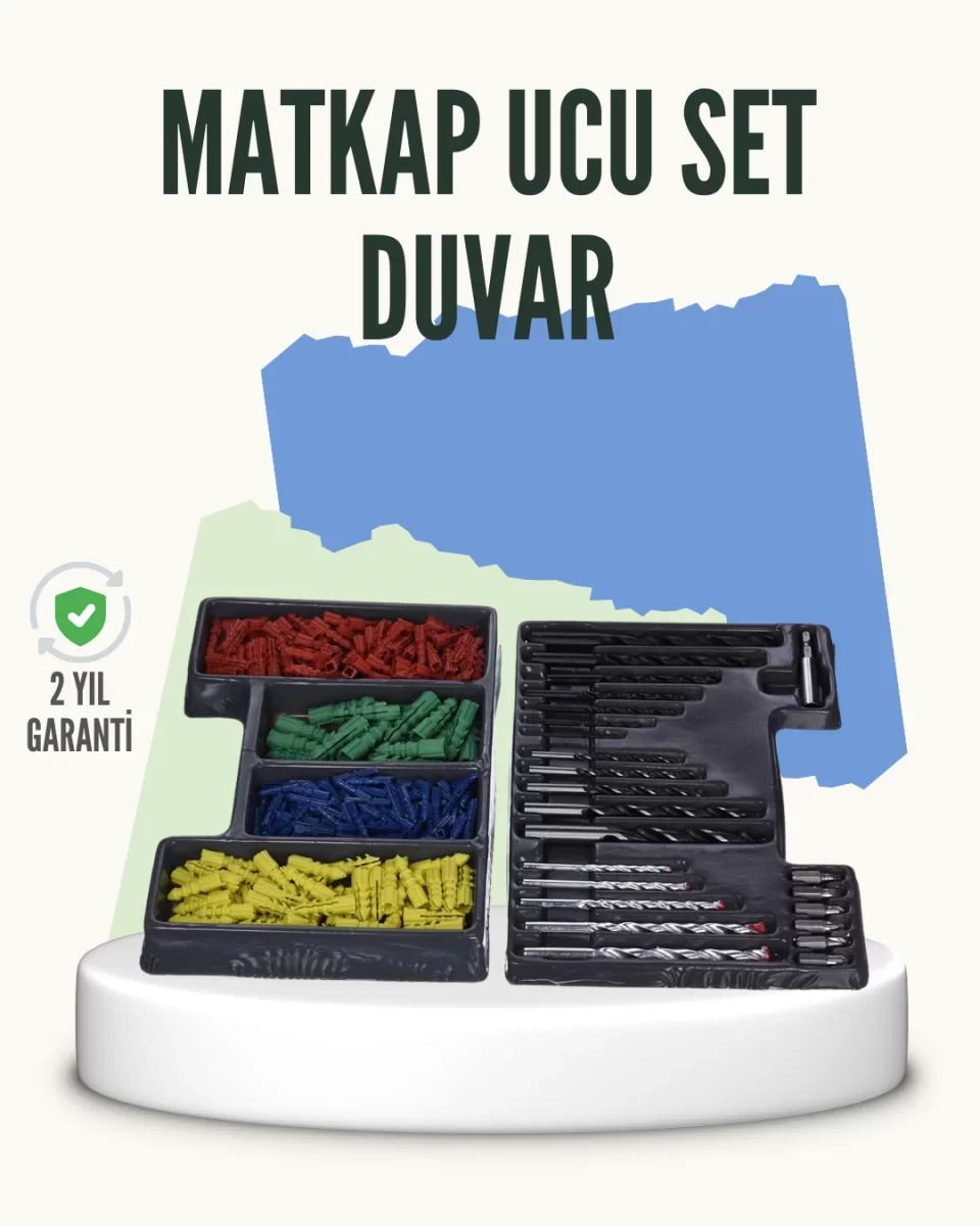 Matkap Ucu Seti 24 Parça Organizer Kutulu Ahşap Metal Beton Uyuml