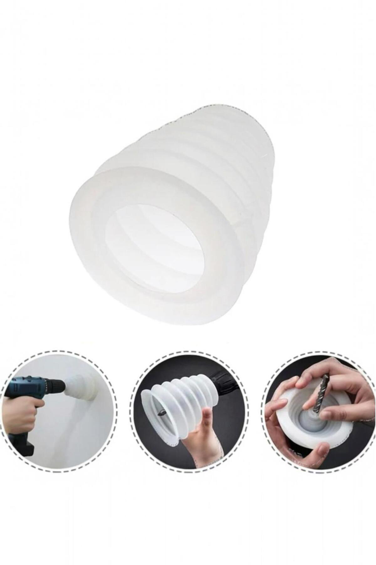 Matkap Ucu Toz Tutucu Beyaz Körük – 8.5x8.5x5 cm Toz Koruma Apara