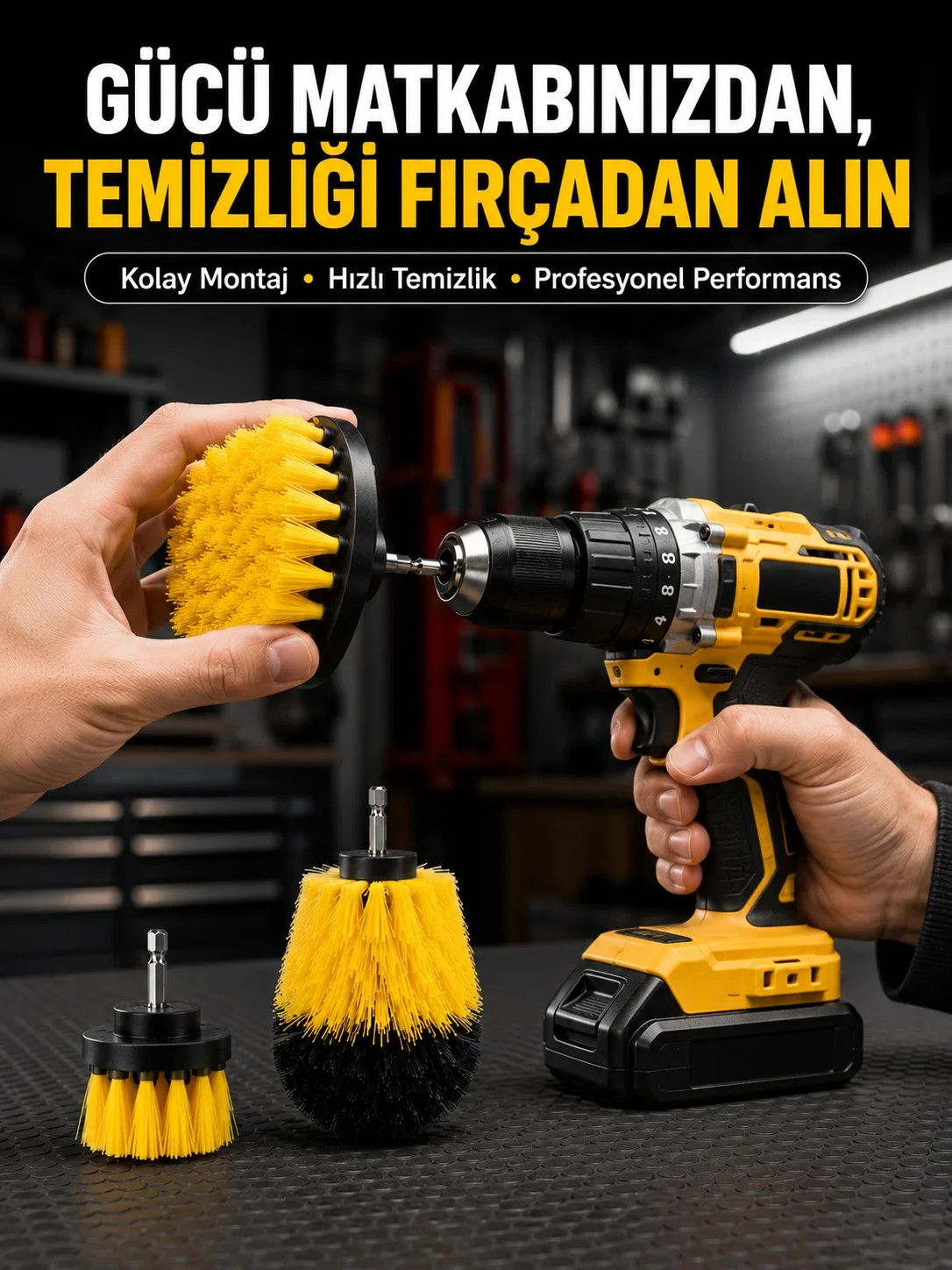 Matkap Uyumlu Temizlik Fırçası Seti 3’lü Çok Amaçlı Fiyatı, Yorumları ve Özellikleri