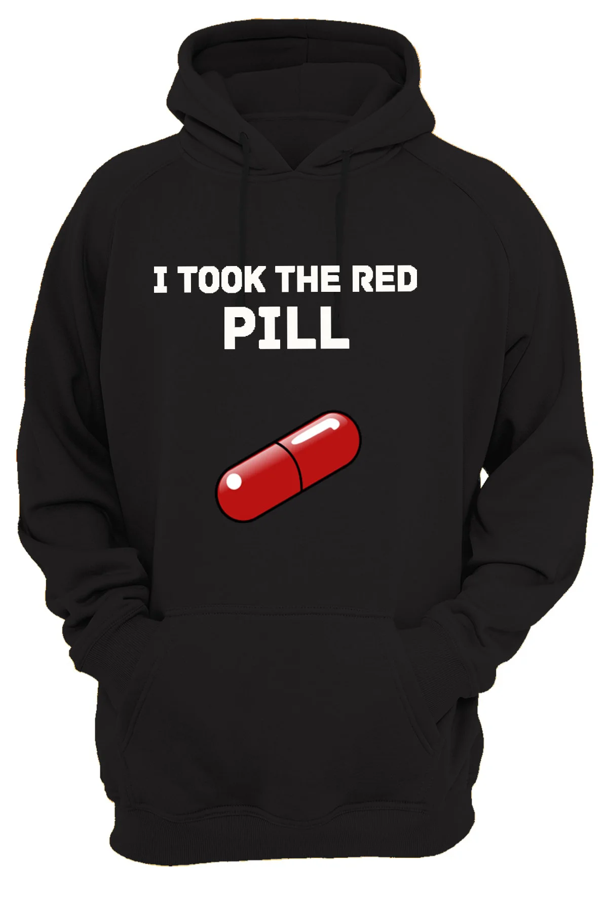 Matrix Kırmızı Hap Baskılı %100 Pamuk, 3ipl. Şardonlu, Içi Polar, Kalın Sweatshirt