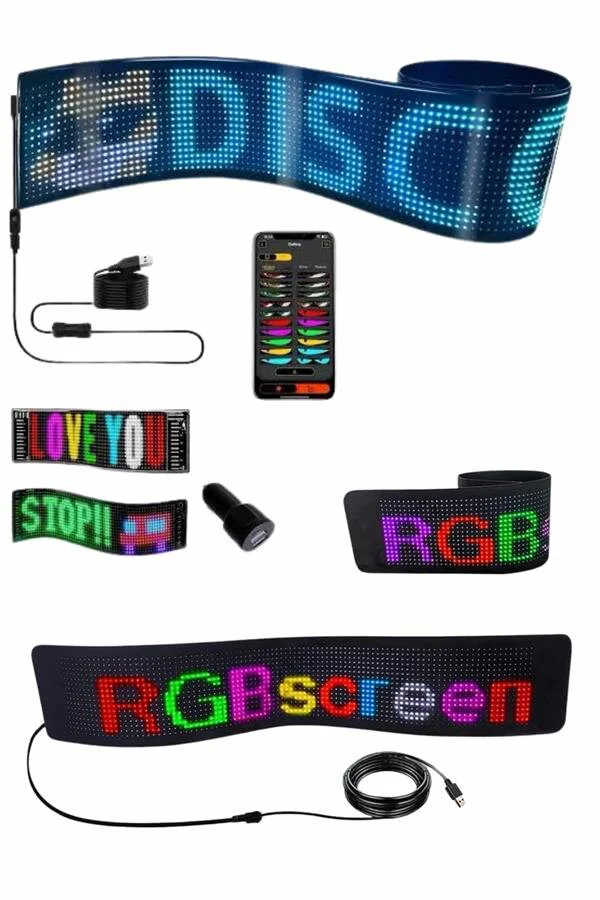 Matrix LED Cama Yapışan Telefon Kontrollü Panel Dijital Ekran Kumandalı RGB