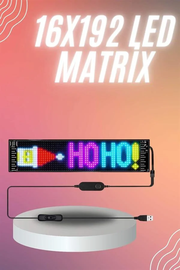 Matrix LED Cama Yapışan Telefon Kontrollü Panel Dijital Ekran Kumandalı RGB