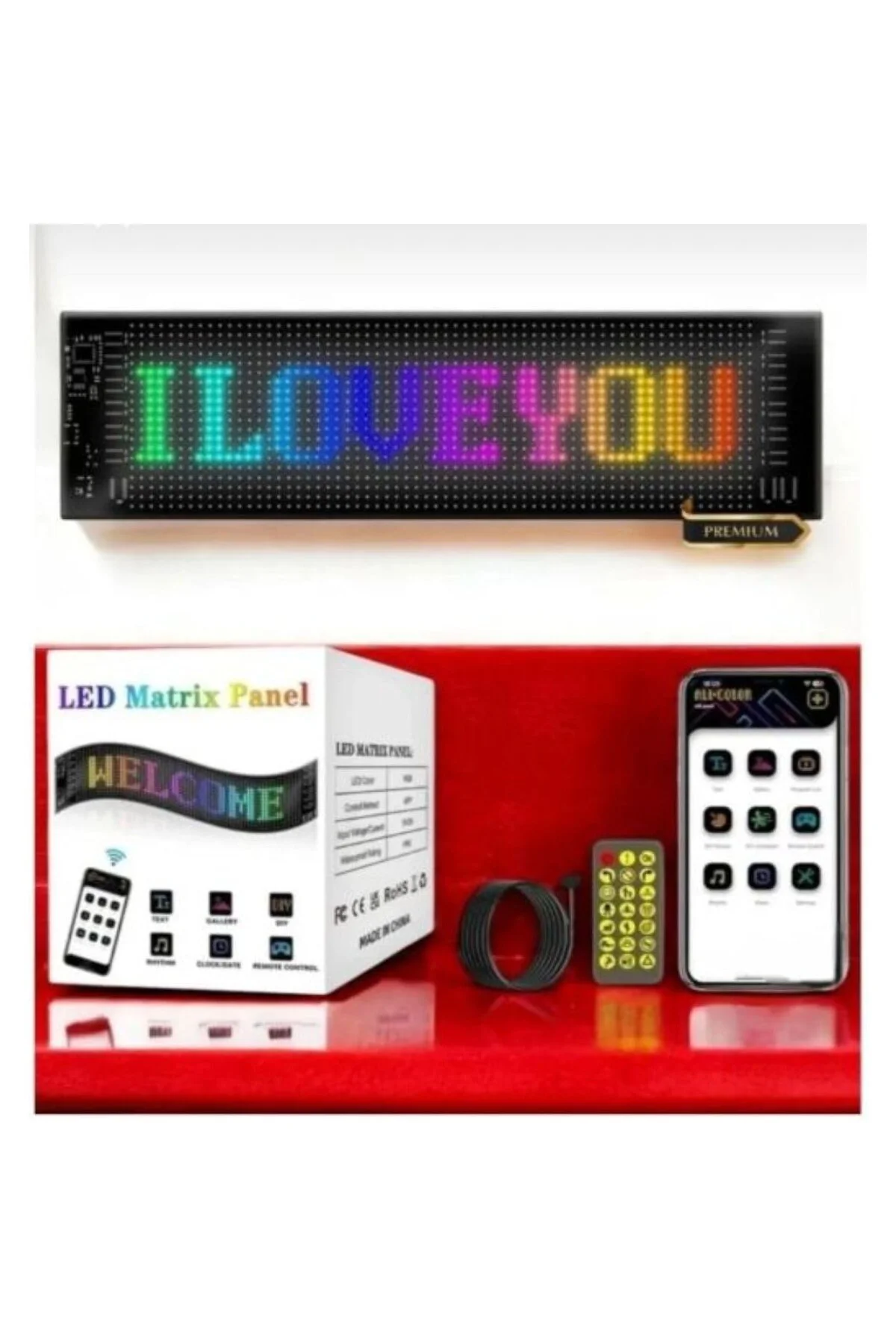 Matrix LED Panel, Şeytan Göz Kayar Tabela, 37 cm, Uzaktan Kumanda