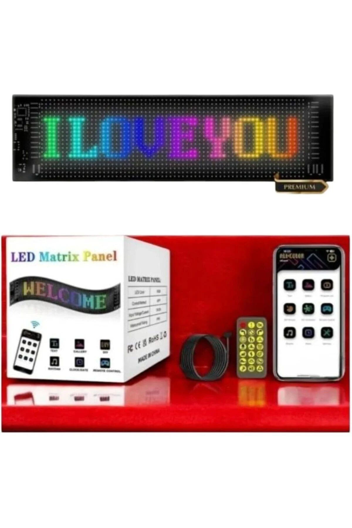 Matrix LED Panel, Şeytan Göz Kayar Tabela, 37 cm, Uzaktan Kumanda