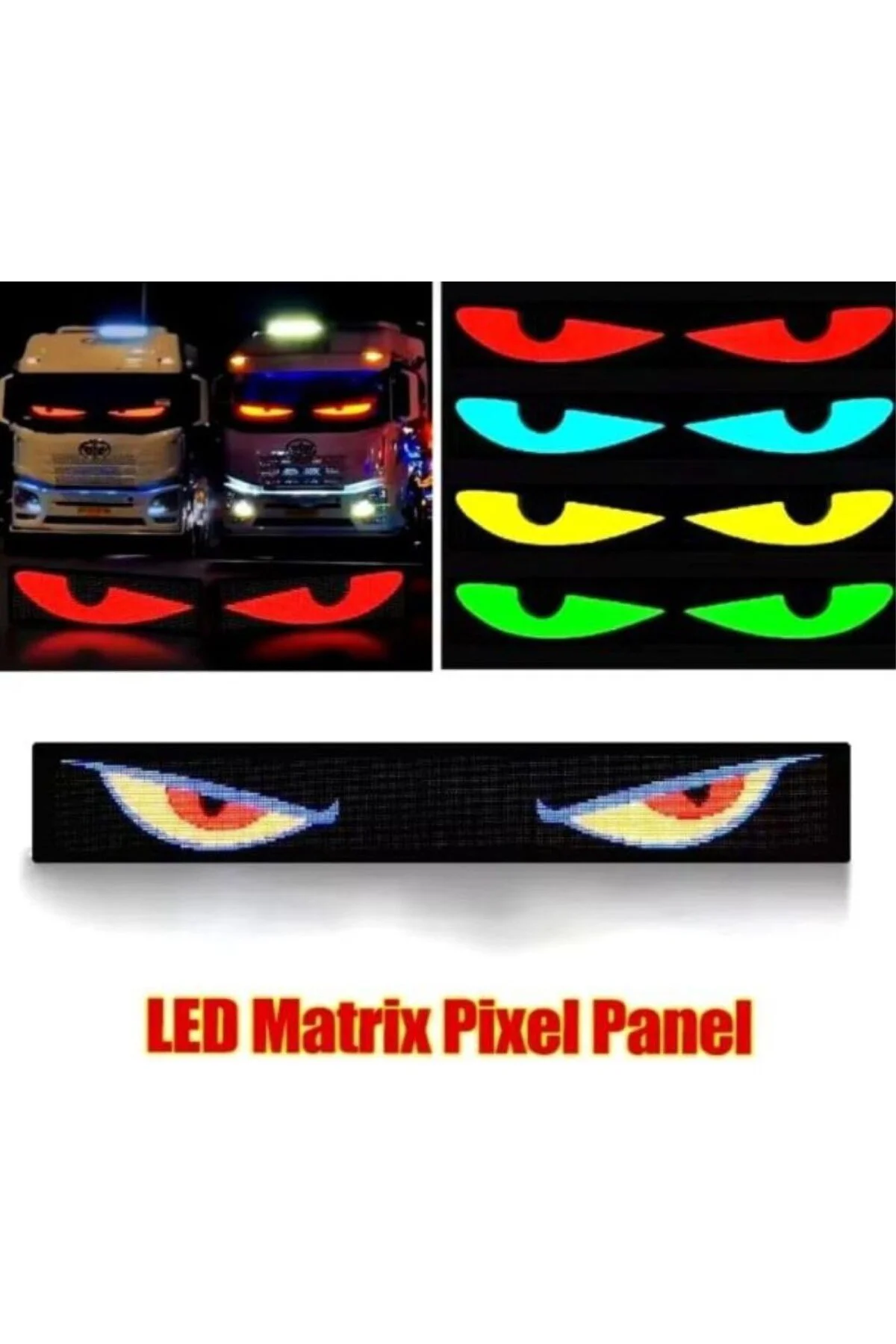 Matrix LED Panel, Şeytan Göz Kayar Tabela, 37 cm, Uzaktan Kumanda