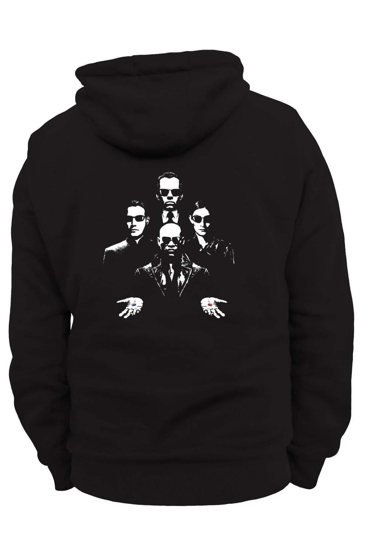 Matrix Arka Baskılı, %100 Pamuk, 3 Ipl. Şardonlu, Içi Polar, Çok Kalın Hoodie