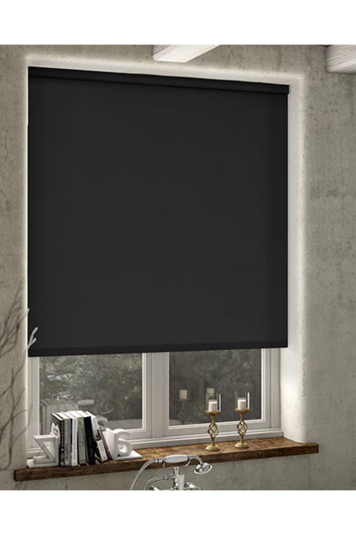 Matsun Keten Kalın Lüx Güneşlik Stor Perde, Alüminyum Kasalı Yüks