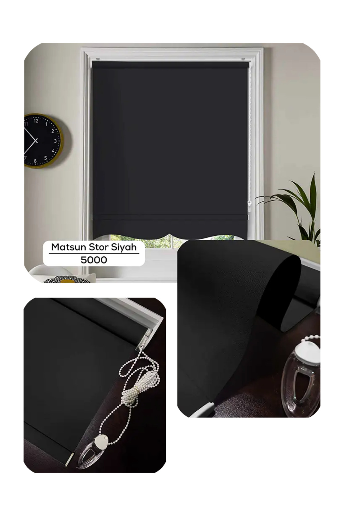 Matsun Keten Kalın Lüx Güneşlik Stor Perde, Alüminyum Kasalı Yüks