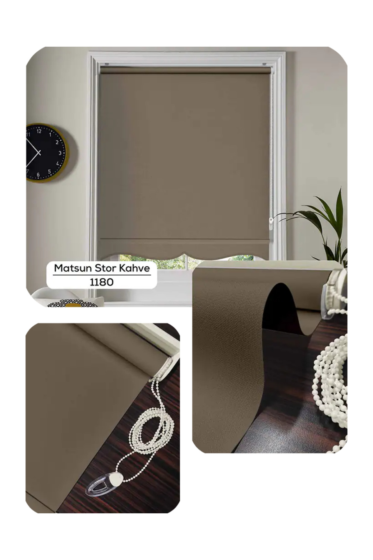 Matsun Keten Kalın Lüx Güneşlik Stor Perde, Alüminyum Kasalı Yüks