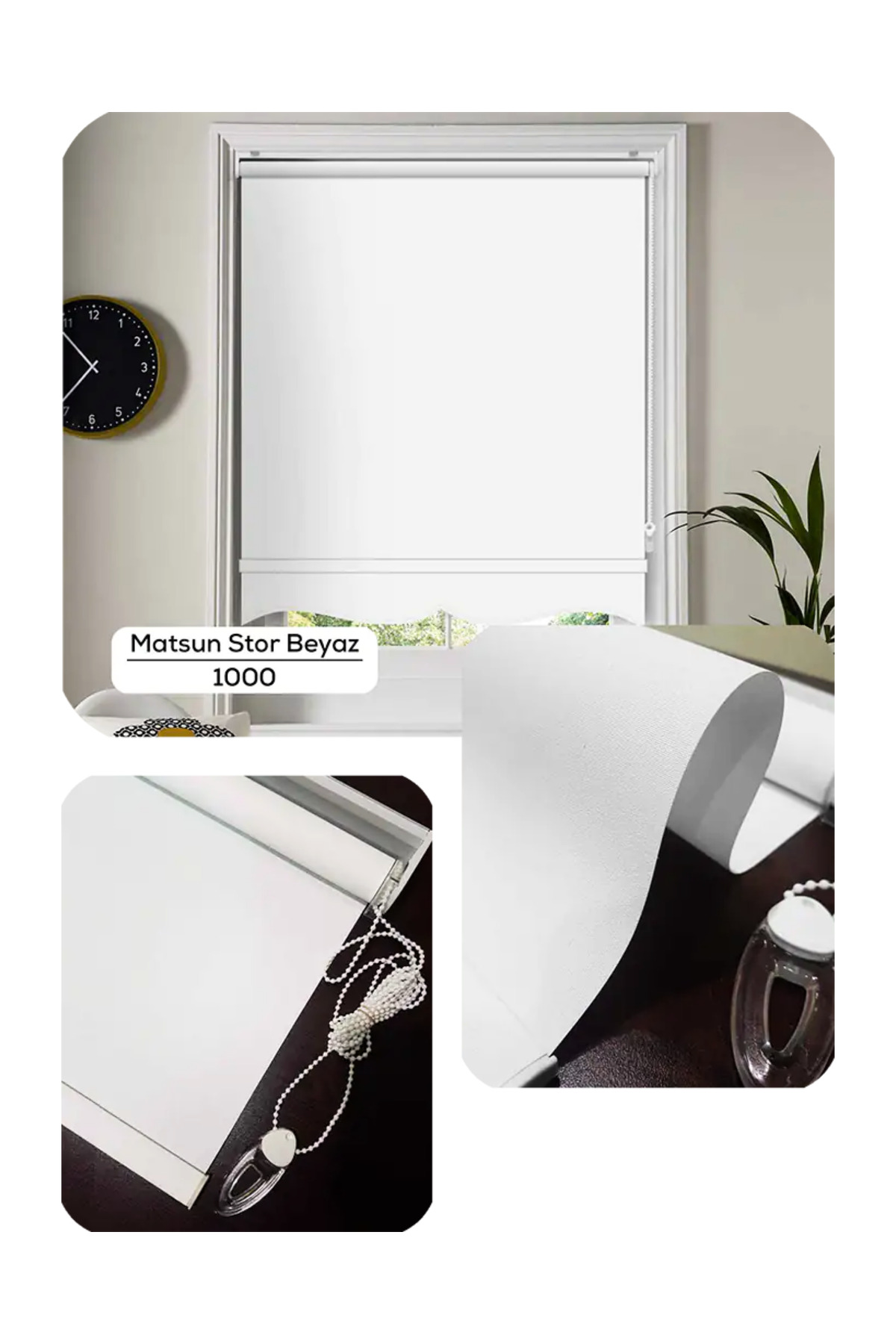 Matsun Keten Kalın Lüx Güneşlik Stor Perde, Alüminyum Kasalı Yüks