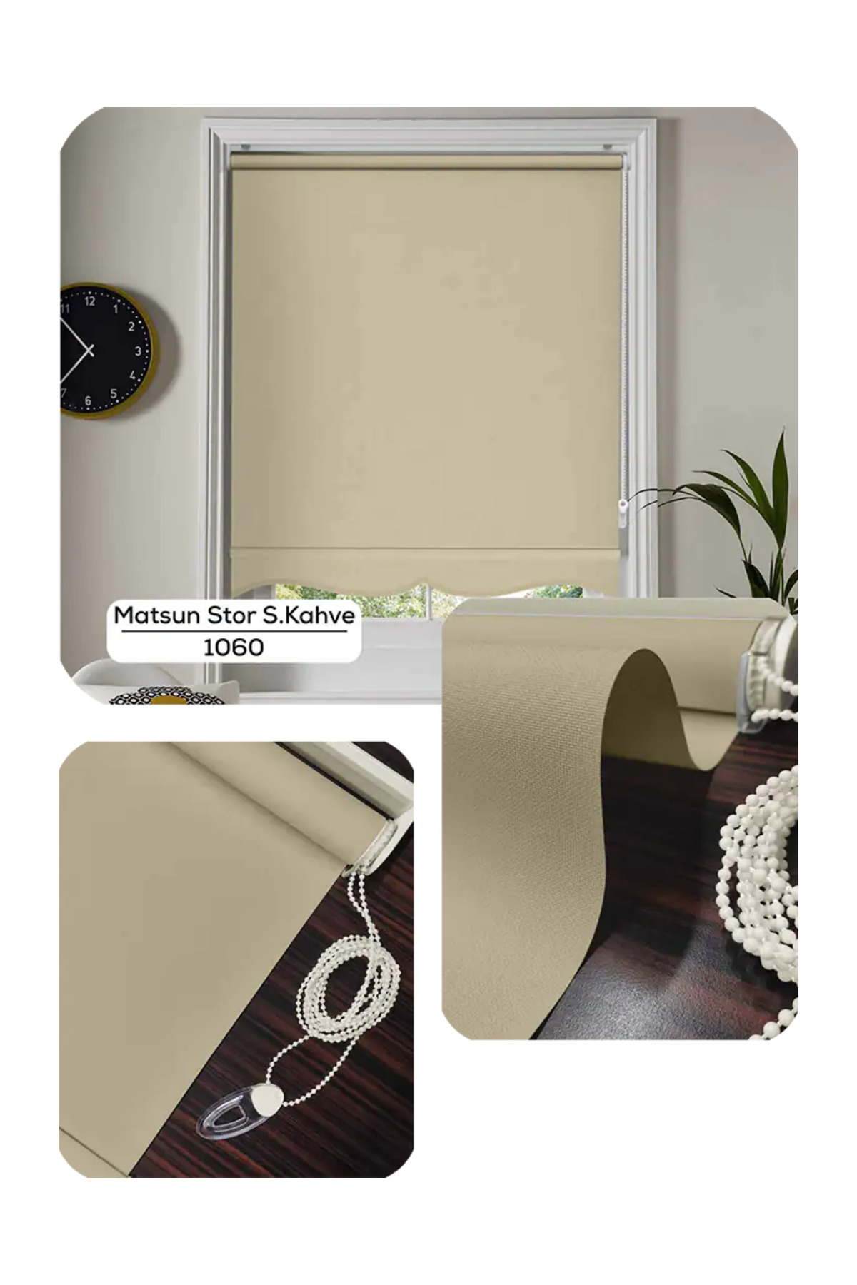 Matsun Keten Kalın Lüx Güneşlik Stor Perde, Alüminyum Kasalı Yüks