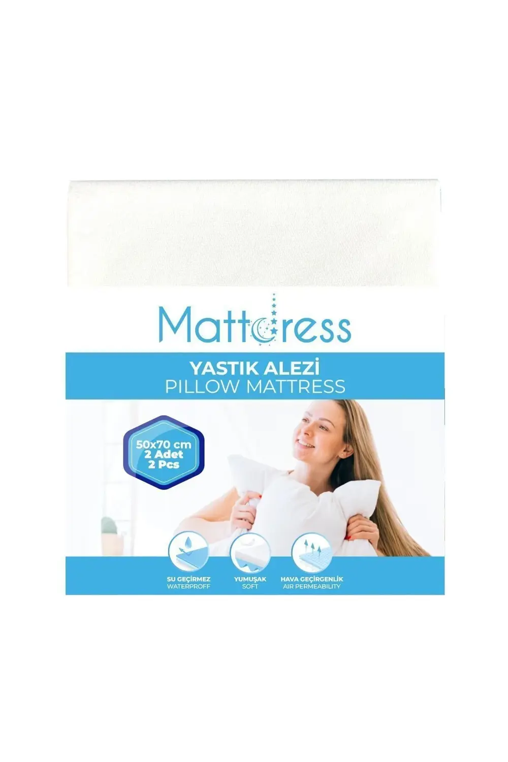 Mattdress Yastık Alezi 2'li Leke Tutmaz Fermuarlı 50x70cm