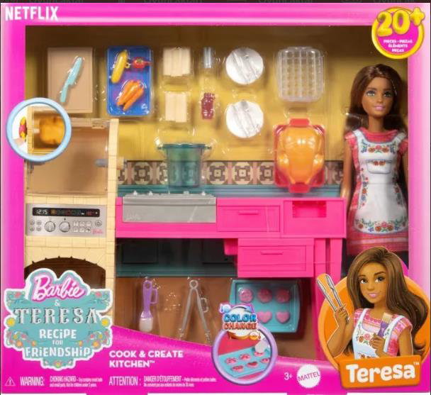 MATTEL BARBIE AILESI JCT06 BARBIE VE TERESA MUTFAGI OY.SET-4