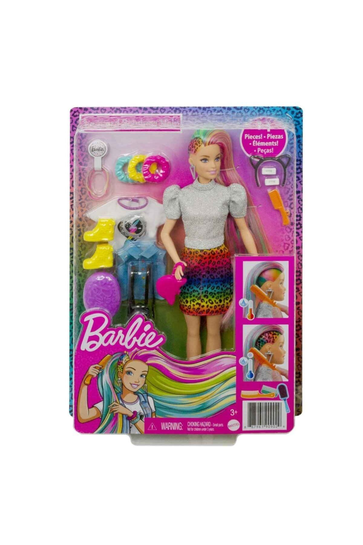 MATTEL BARBIE GRN81 LEOPAR DESENLI SACLAR-6