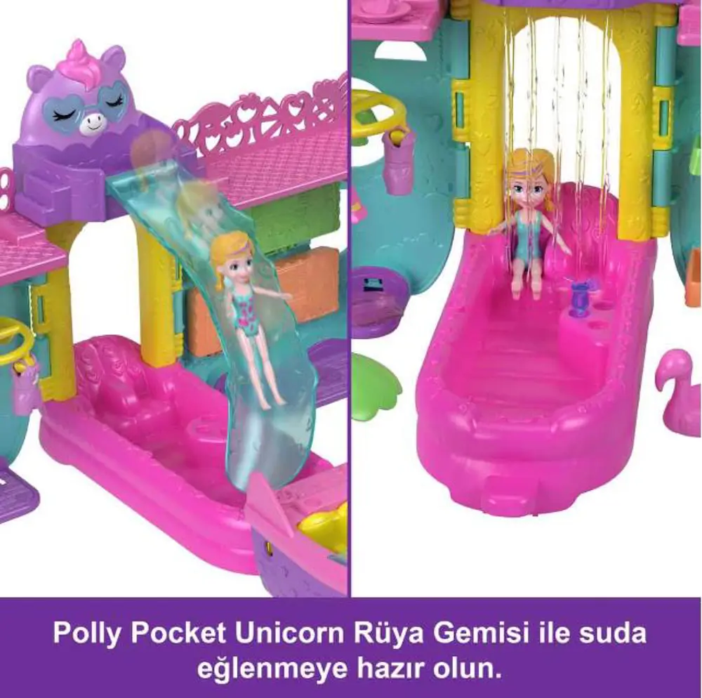 MATTEL POLLY POCKET HWP26 UNICORN BOT OYUN SETI-2