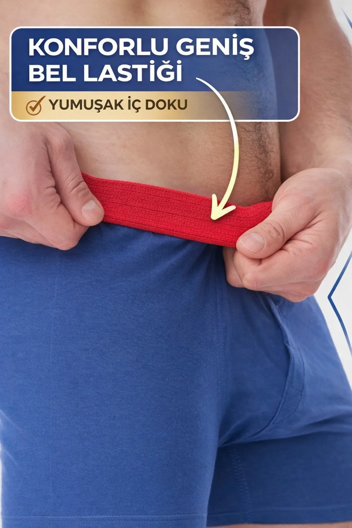MAVİ %100 PAMUK HAVLU BEL BOXER