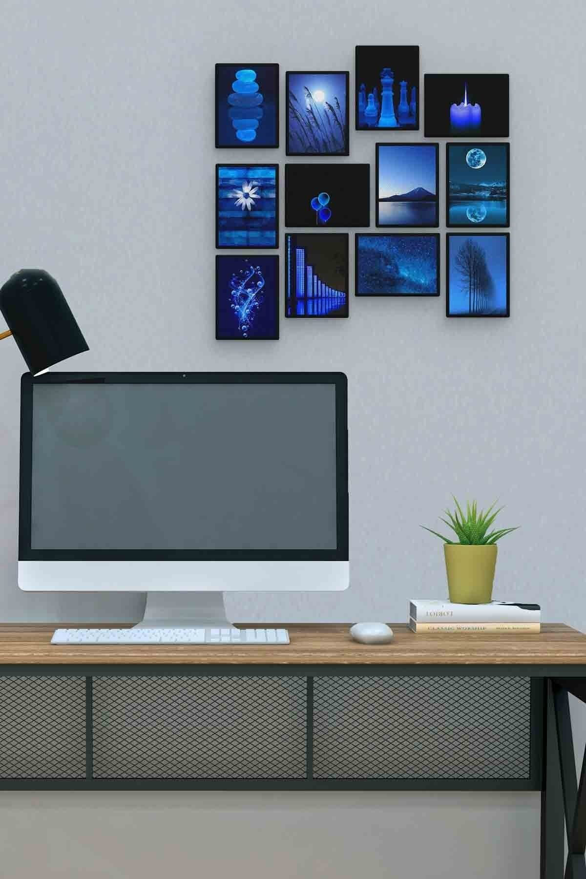 Mavi 12 Parça Mdf (ahşap) Tablo Ofis Boyu  Fiyatı, Yorumları ve Özellikleri