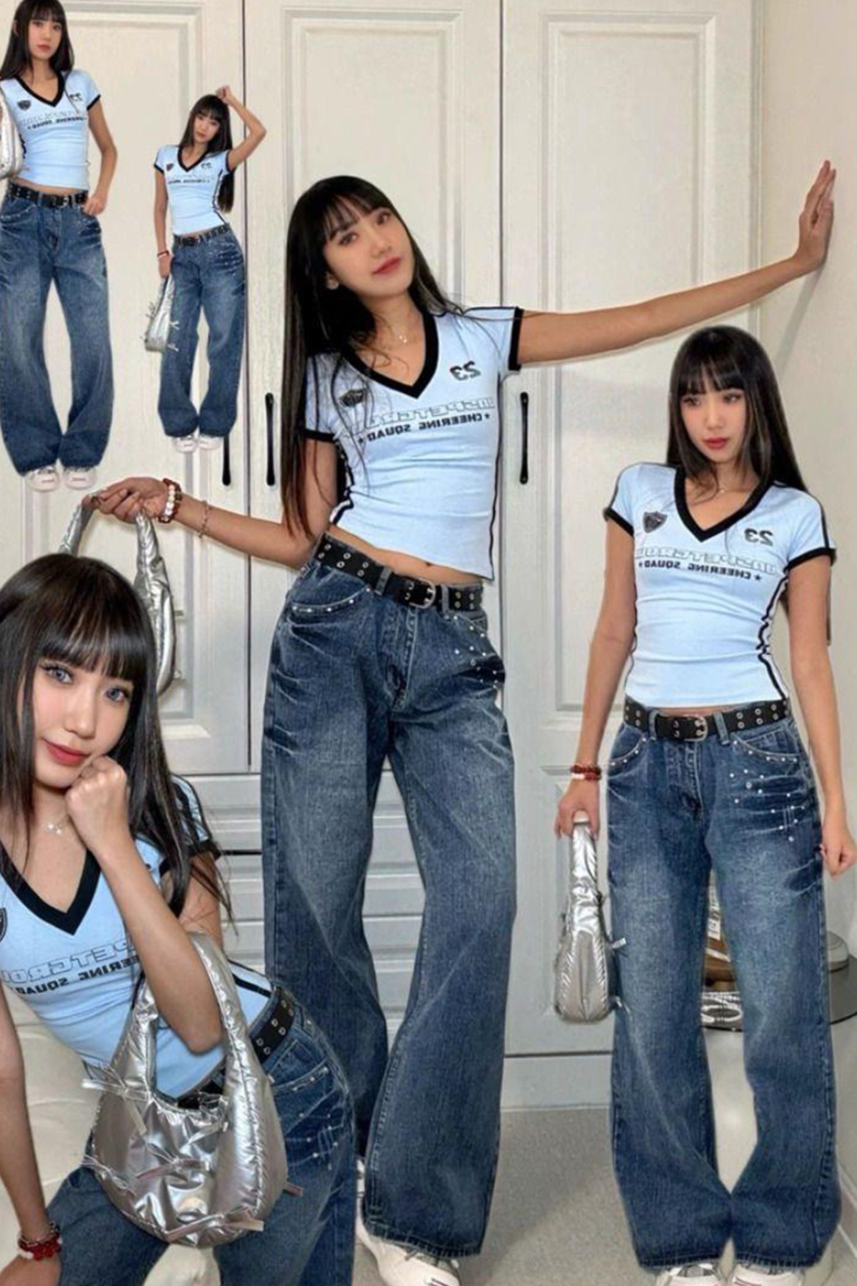 Mavi 23 Unspetgroup Y2K Kısa Kollu Crop Mavi 23 Unspetgroup Y2K Kısa Kollu Crop