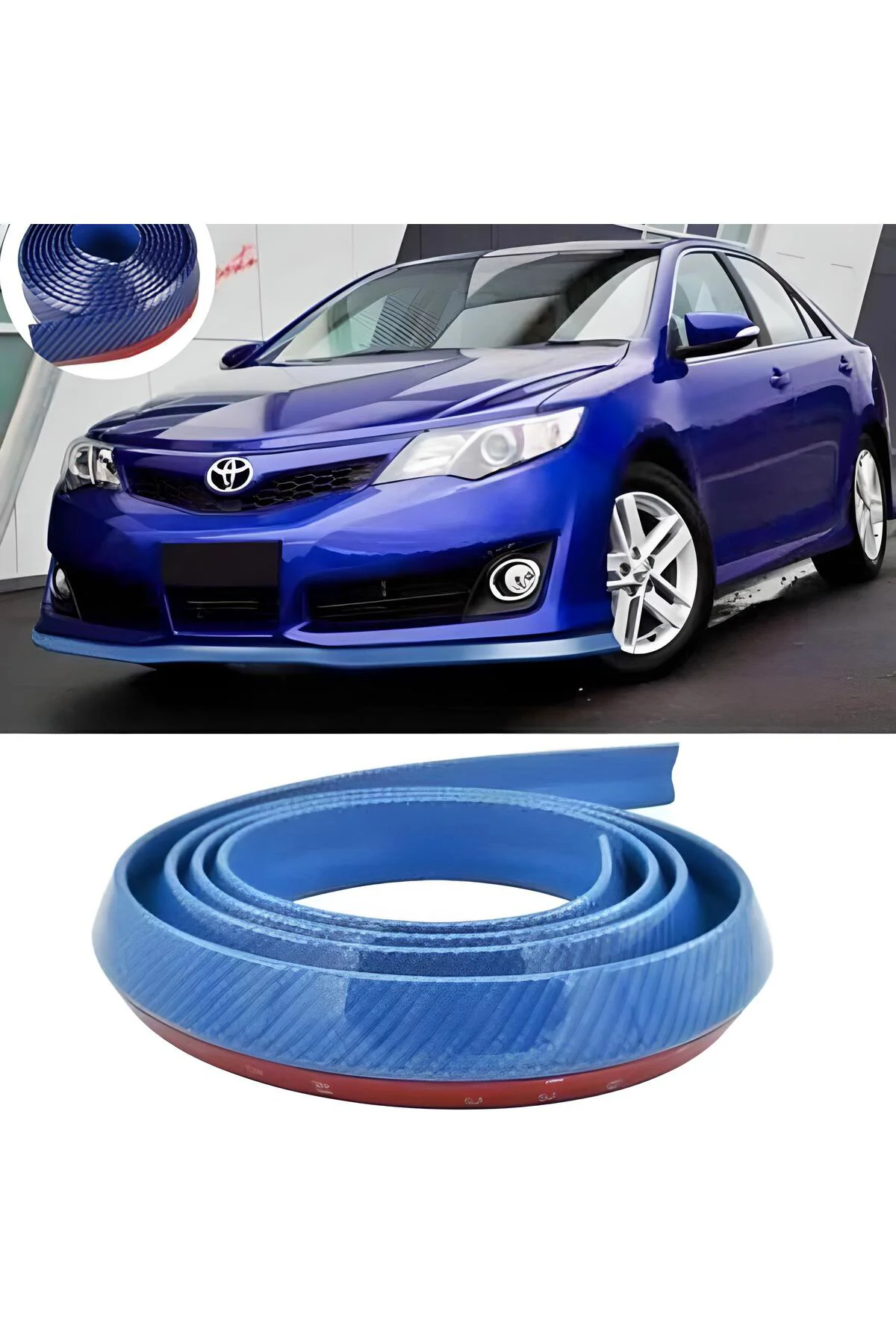 Mavi 2,5 Metre Araba Oto Ön Tampon Koruyucu Kauçuk Pratik Tampon 
