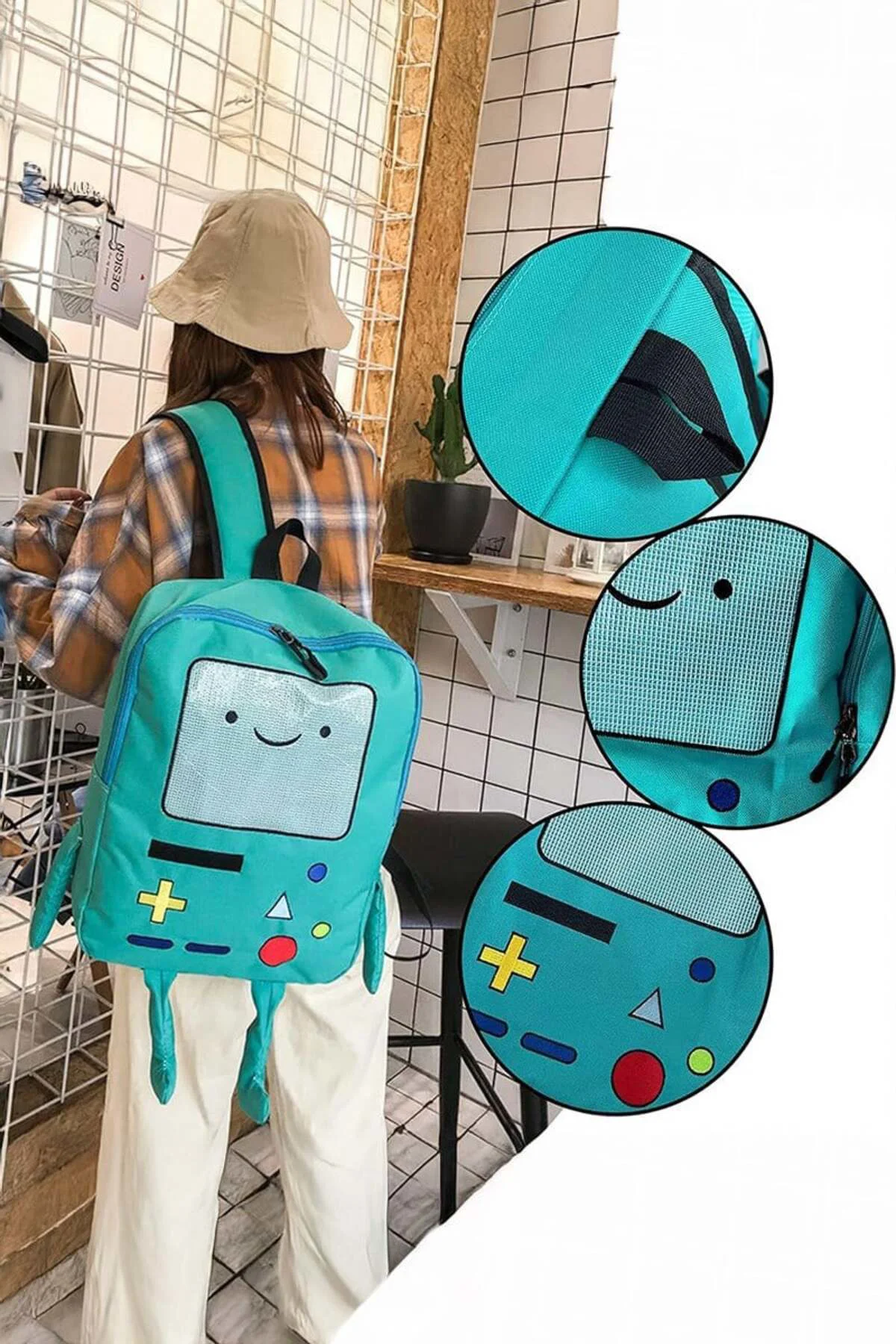 Mavi Adventure Time BMO Sırt Çantası