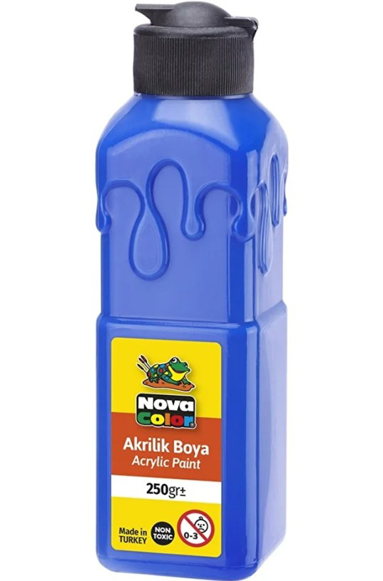 Mavi Akrilik Boya 250 gr 1 Adet Su Bazlı Akrilik Boyası Hobi Sana