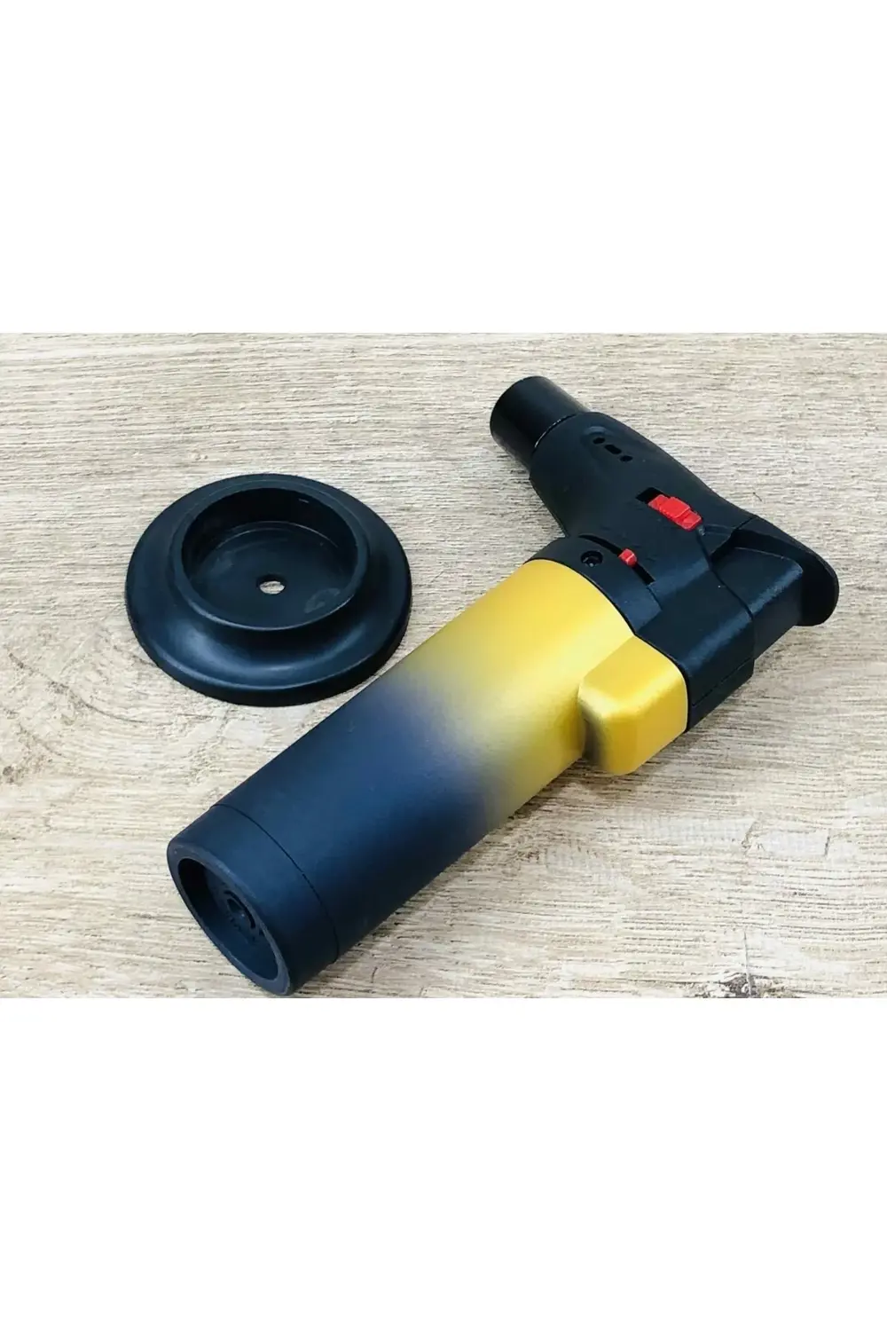 Mavi Alevli Masa Tipi Standlı Sarı Renk Pürmüz Çakmak