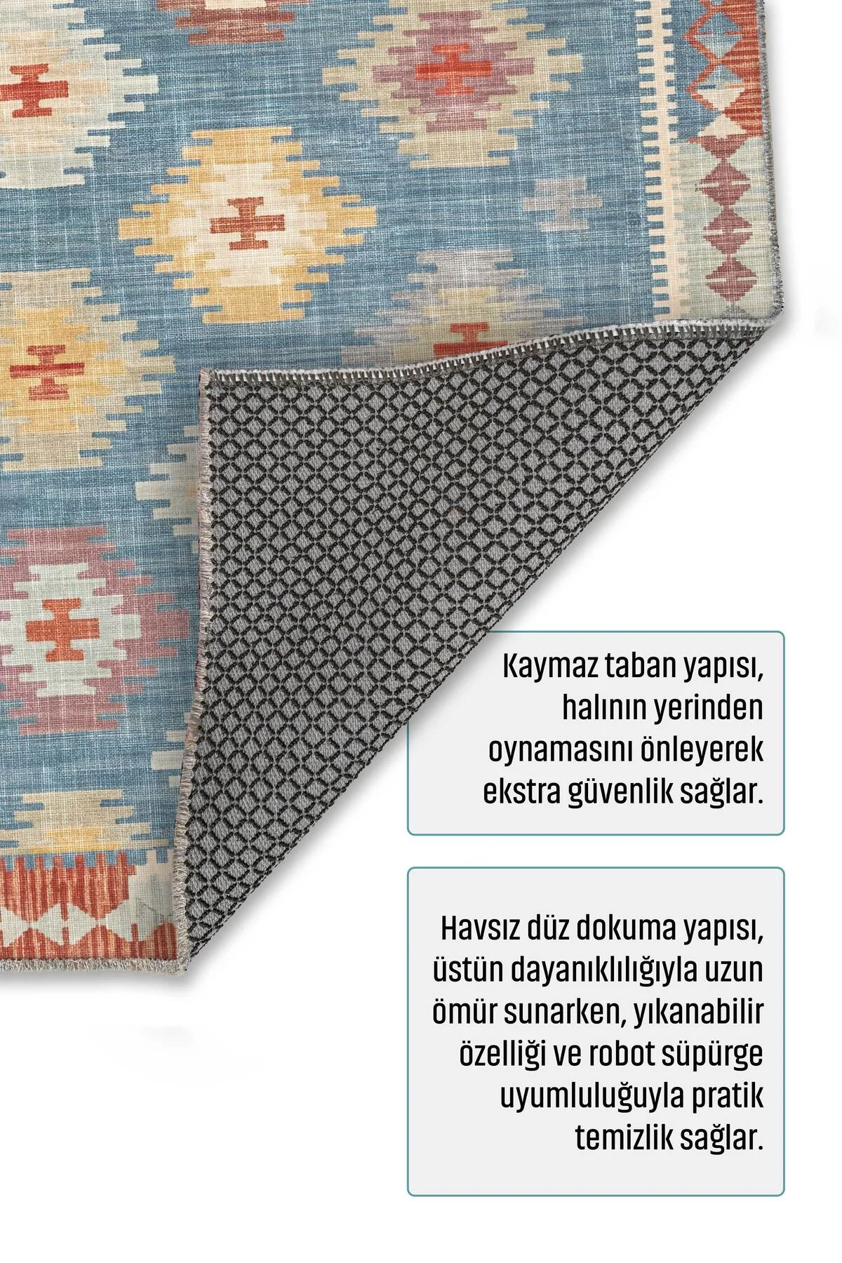 Mavi Anadolu Tasarım Şönil Halı Kilim Yolluk Kaymaz Yıkanabilir Salon Mutfak Koridor Mavi Anadolu Tasarım Şönil Halı Kilim Yolluk Kaymaz Yıkanabilir Salon Mutfak Koridor