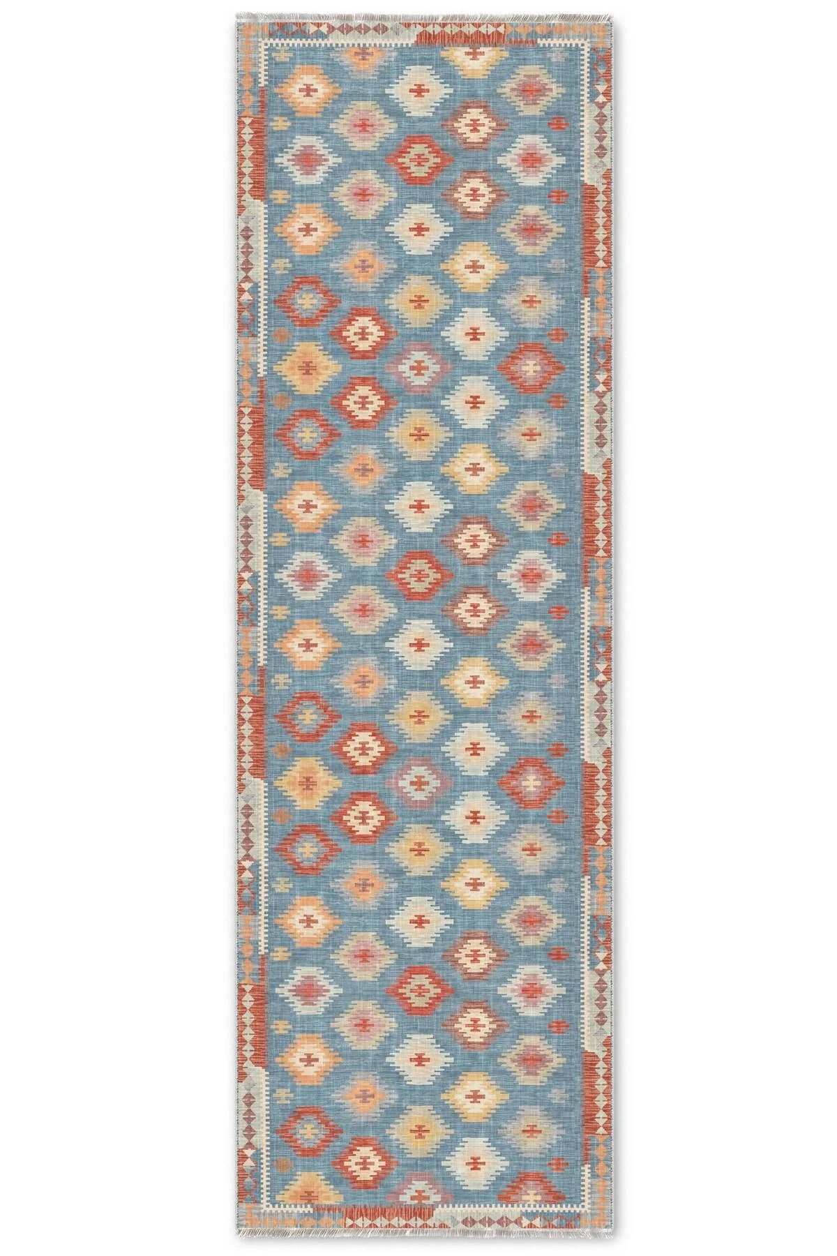 Mavi Anadolu Tasarım Şönil Halı Kilim Yolluk Kaymaz Yıkanabilir Salon Mutfak Koridor Mavi Anadolu Tasarım Şönil Halı Kilim Yolluk Kaymaz Yıkanabilir Salon Mutfak Koridor