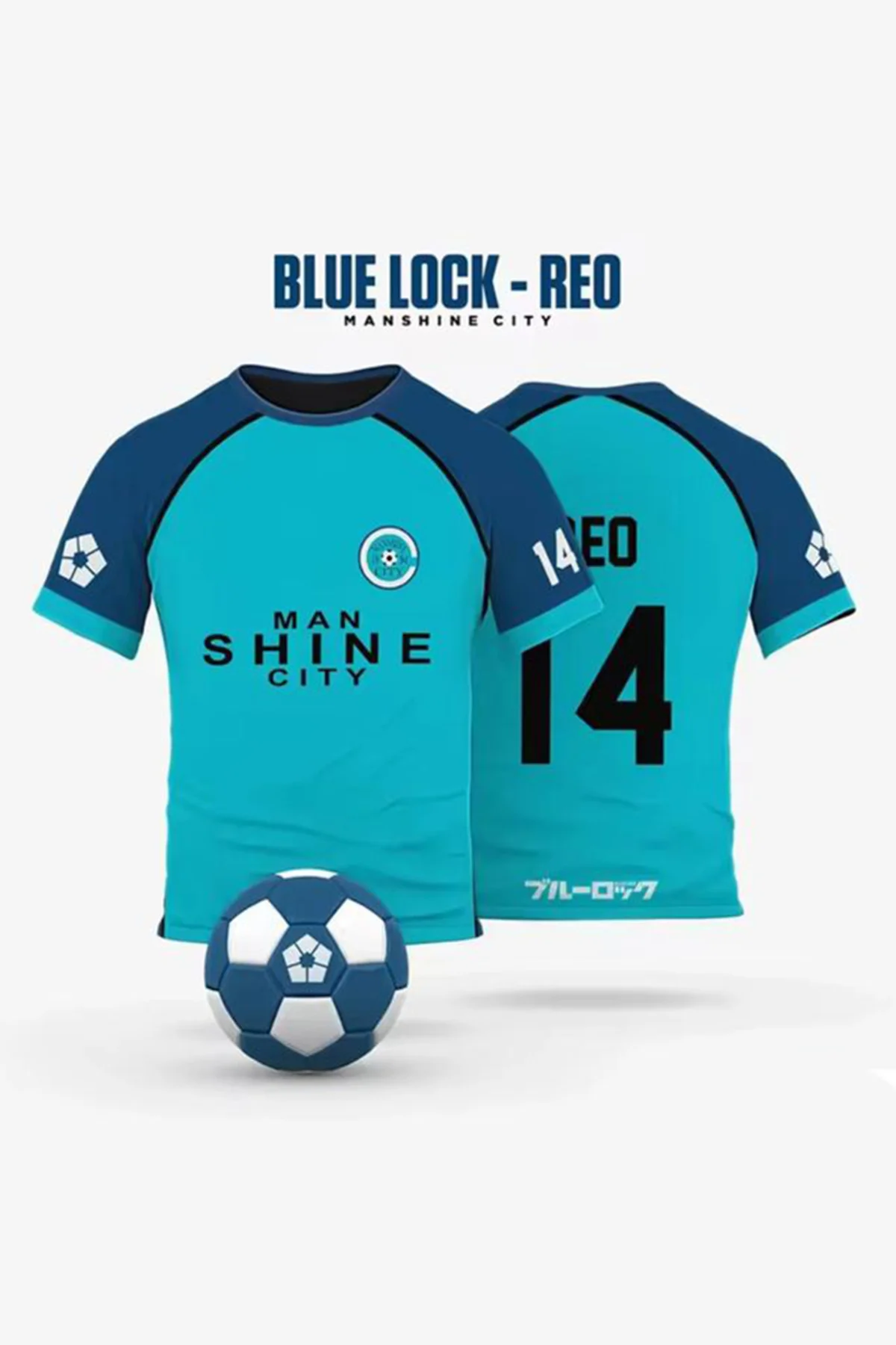 Mavi Anime Blue Lock Manshine City 14 Reo Forma Unisex T-shirt