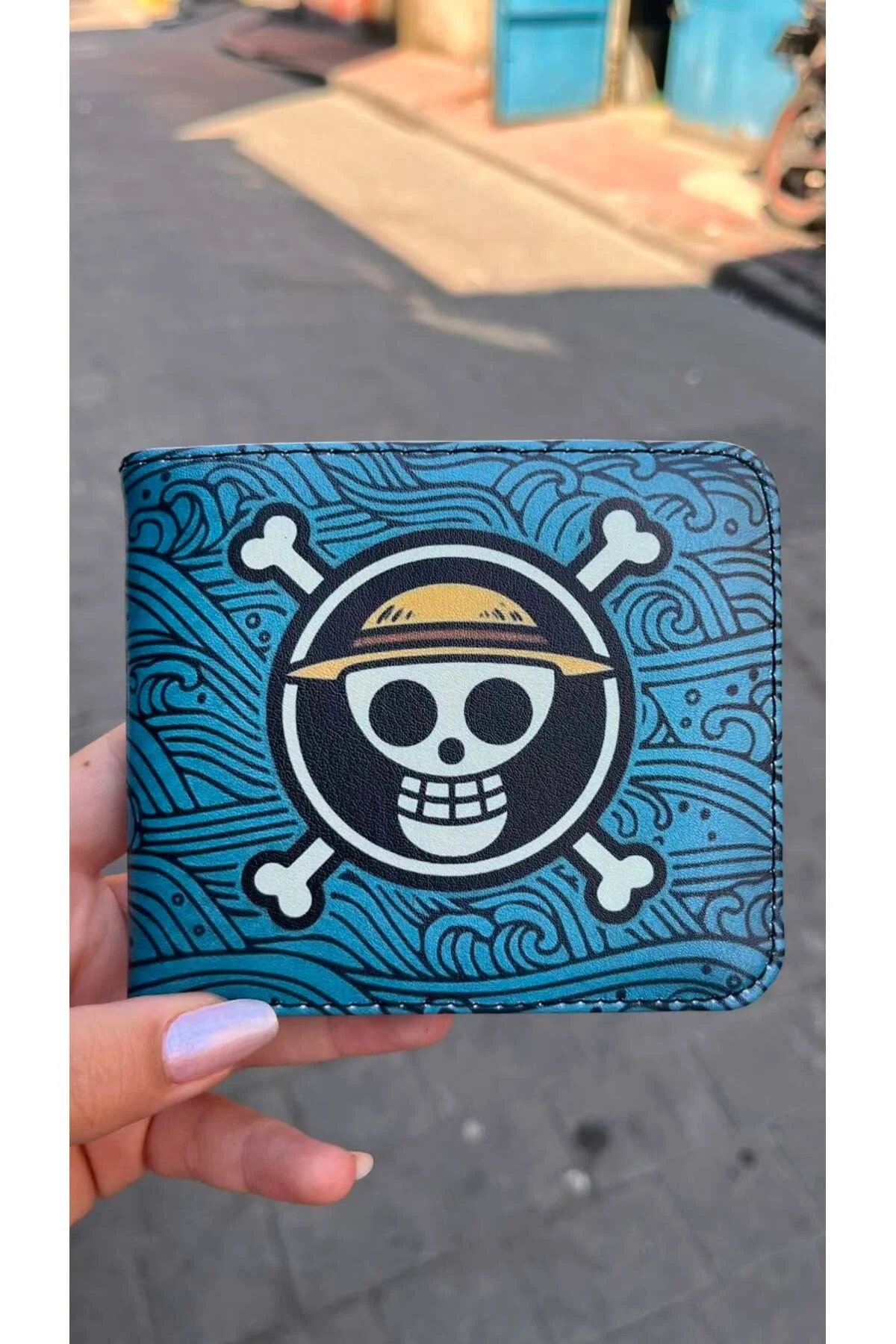 Mavi Anime One Piece Erkek Cüzdan