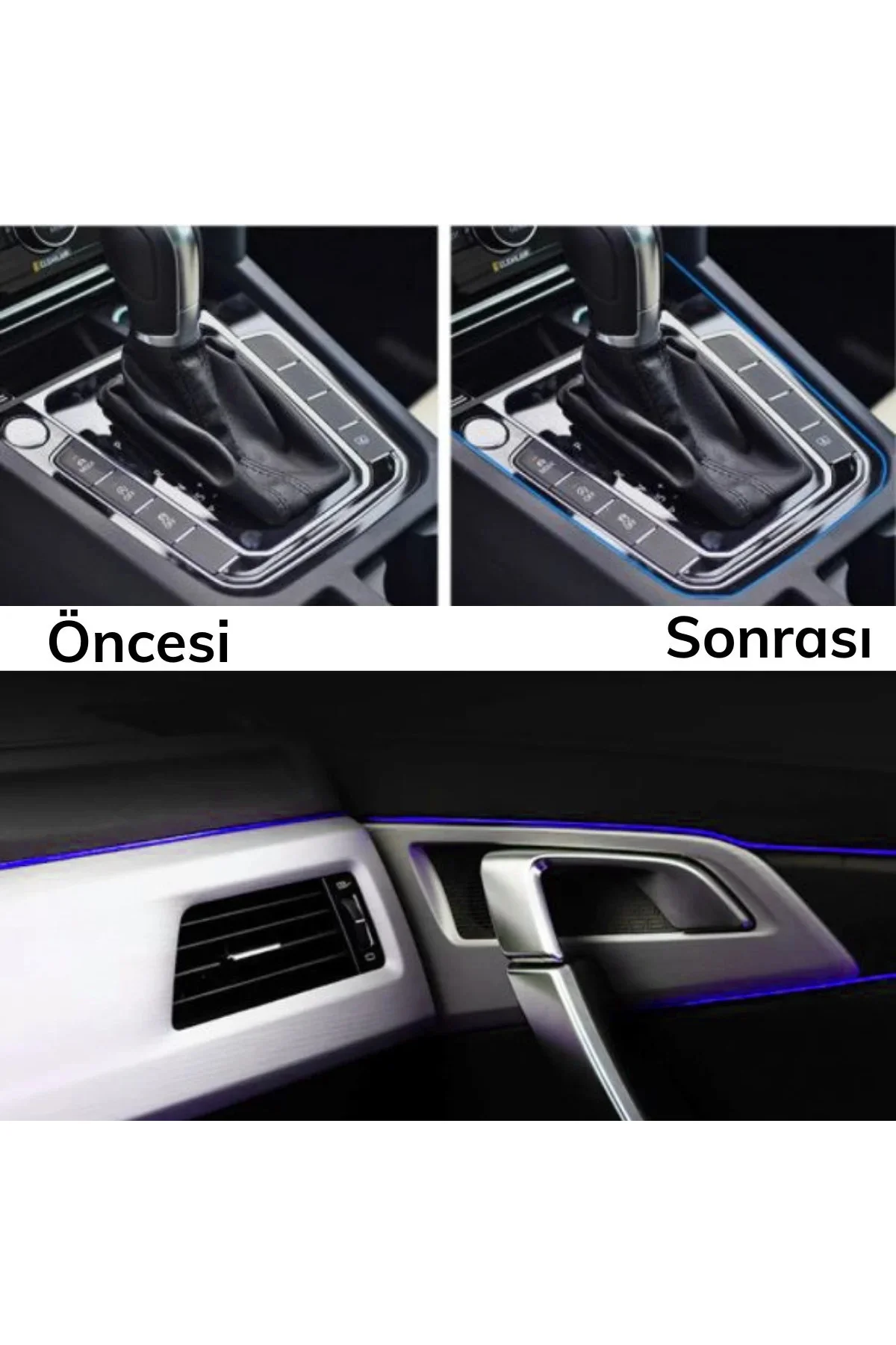 Mavi Araba Oto Trim Dekorasyon Şeridi Kauçuk Elastik Kolay Kurulum 5 metre Şerit Bant