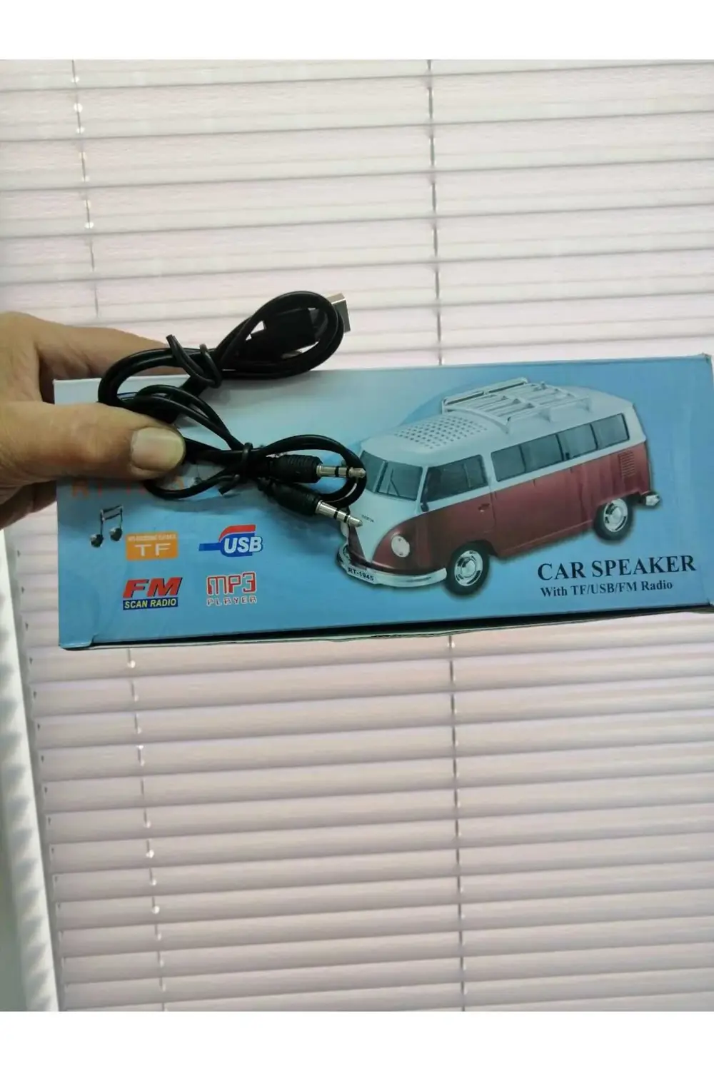 Elif Aksesuar Mavi Arabalı Bluetooth Fm/Usb/Tf/Aux Şarjlı Nostaljik Radyo