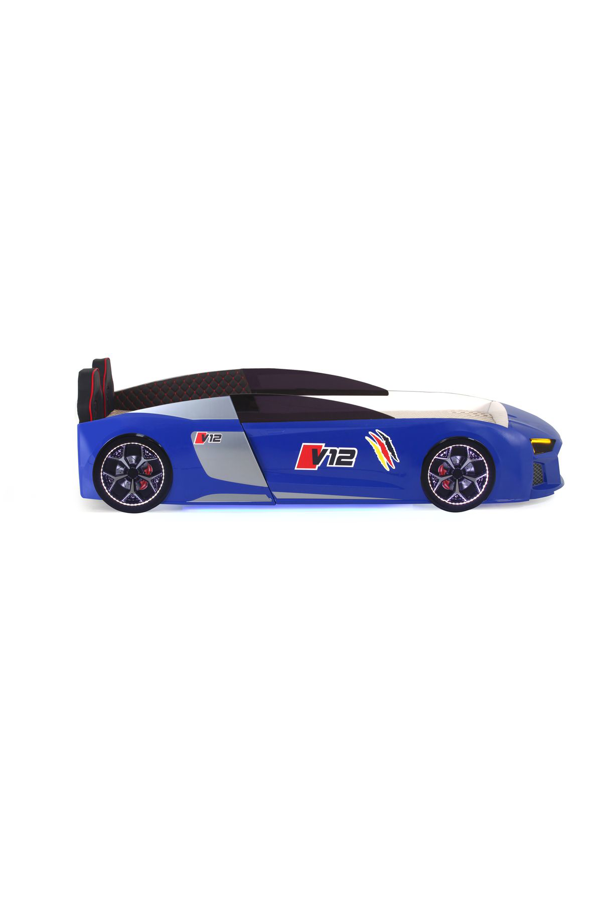 Ferramini Mavi Arabali Yatak V12 Audi Full Ledli Kumandali Ve Müzikli