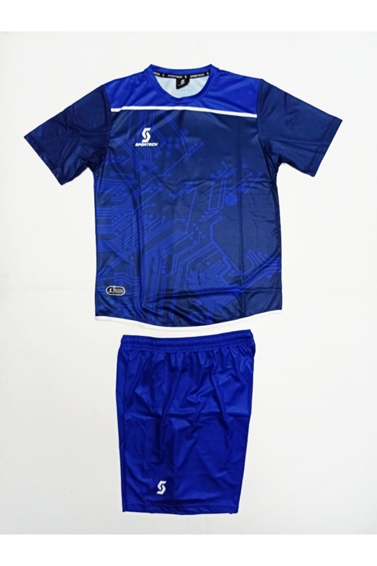 Sportech Mavi-Beyaz Forma Takımı K0135 (Tek Kelime İsim Ve Numara Yazilir)