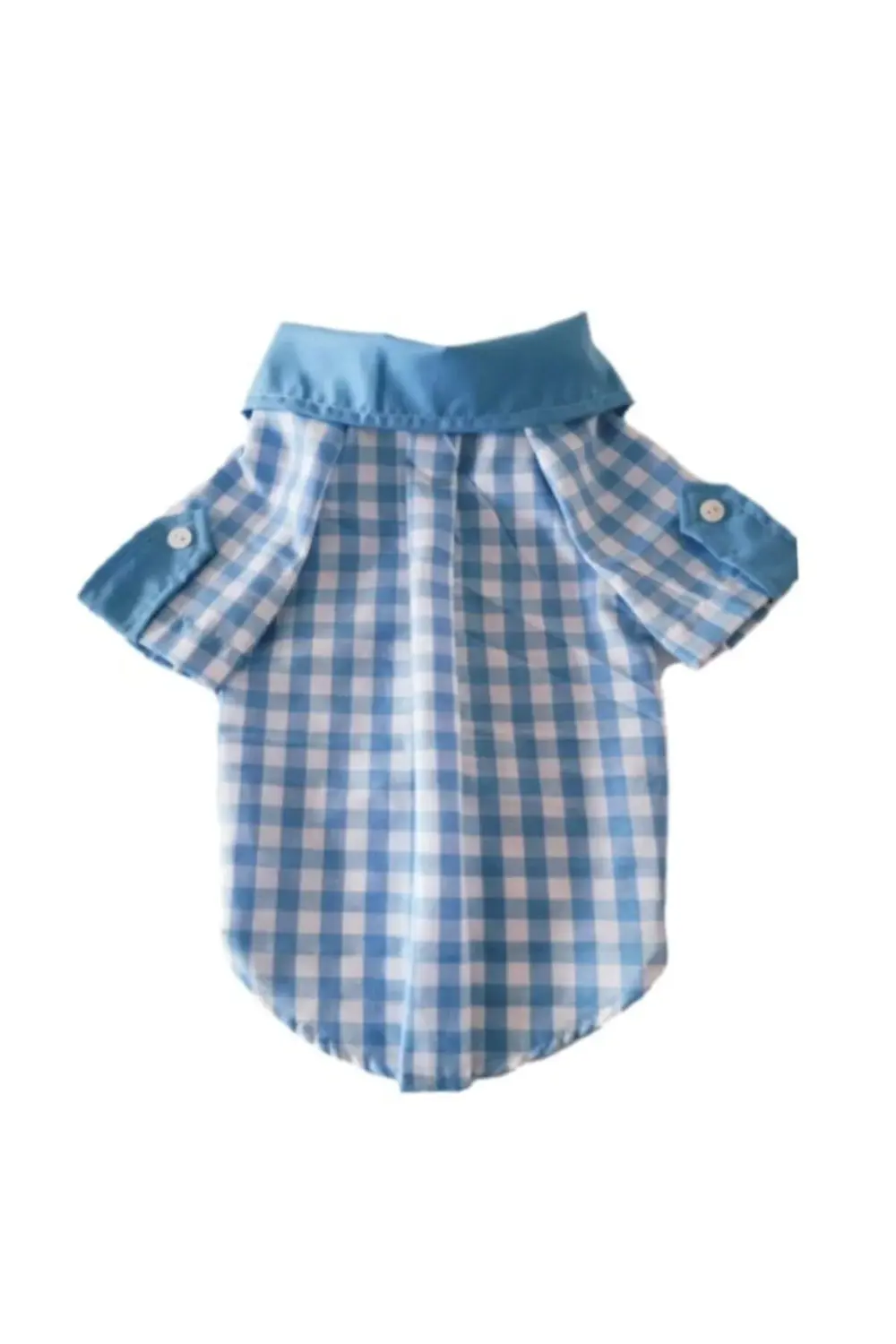 Mavi Beyaz Kareli Papyonlu Erkek Kedi Köpek Kıyafeti Elbisesi