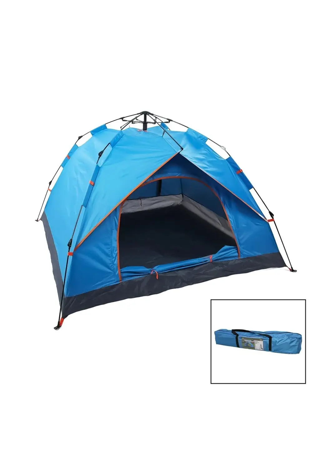 MAVİ - ÇİFT ASTARLI OTOMATİK KAMP ÇADIR 200X200X135CM AC-6635 (50