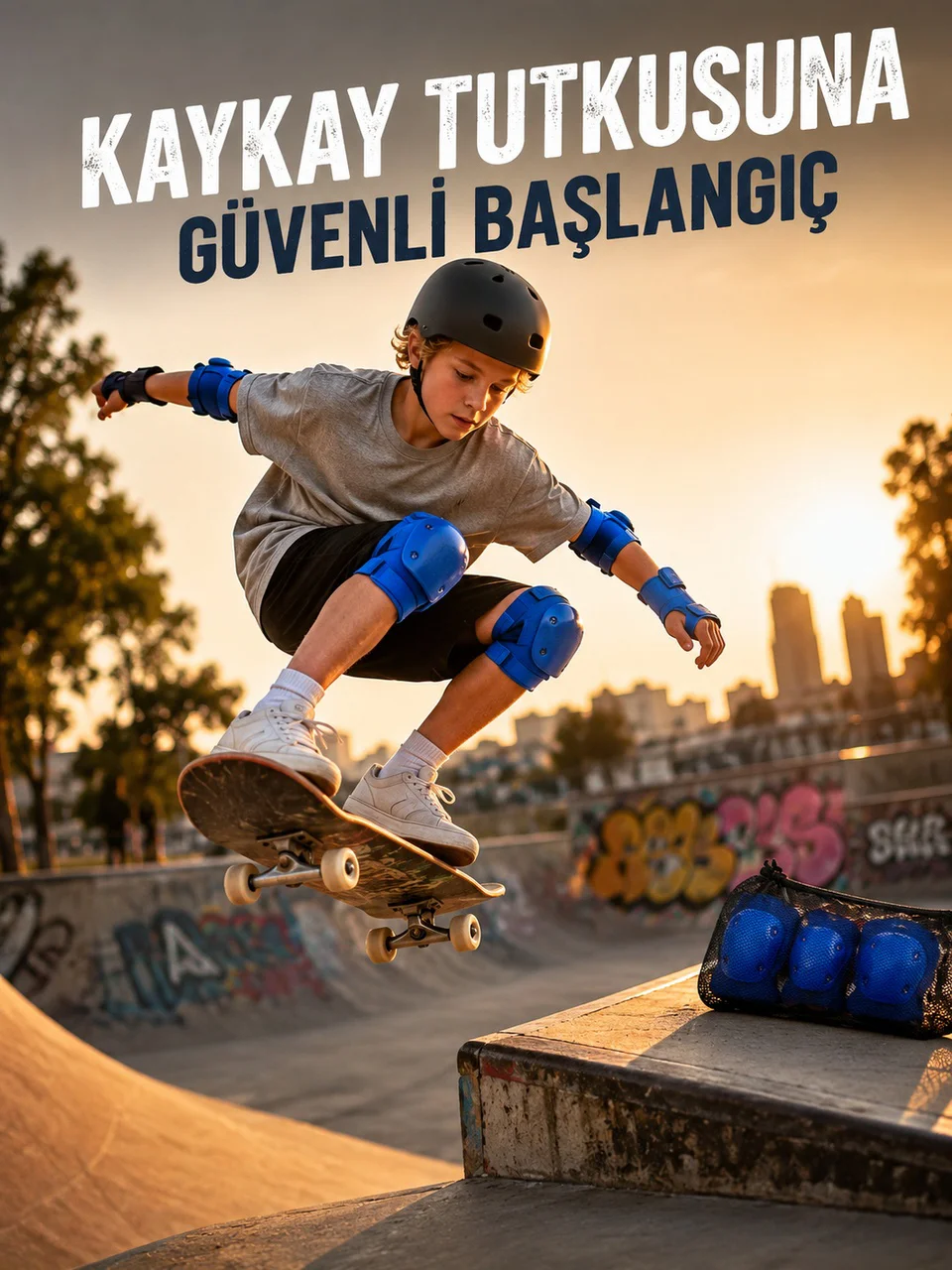 Mavi Çocuk Koruyucu Dizlik Dirseklik Ve El Bilek Koruyucu Seti 2 Adet - Lisinya Diğer