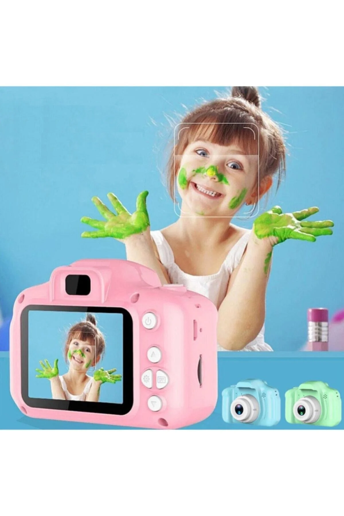 Mavi dijital fotoğraf makinesi 2.0 inç ekran 1080p SD kart destekli 10-15 MP 1-15x zoom
