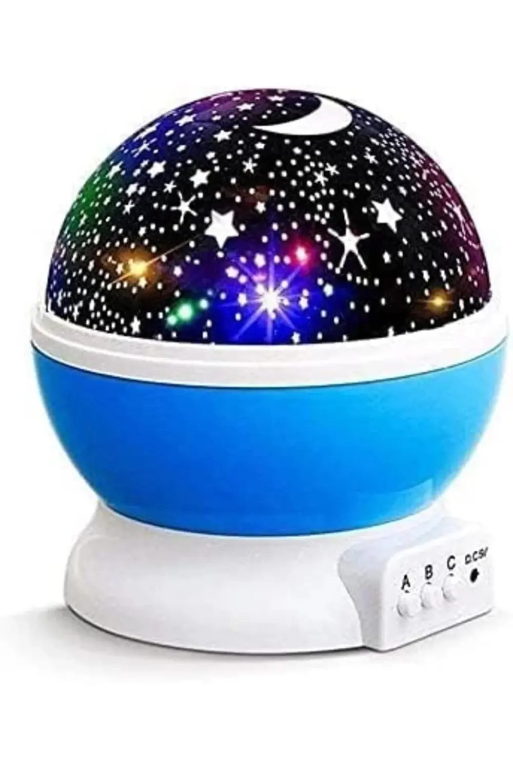 Mavi Dönen Renkli Ay Yıldızlı Gökyüzü Yansıtmalı Projeksiyon Gece