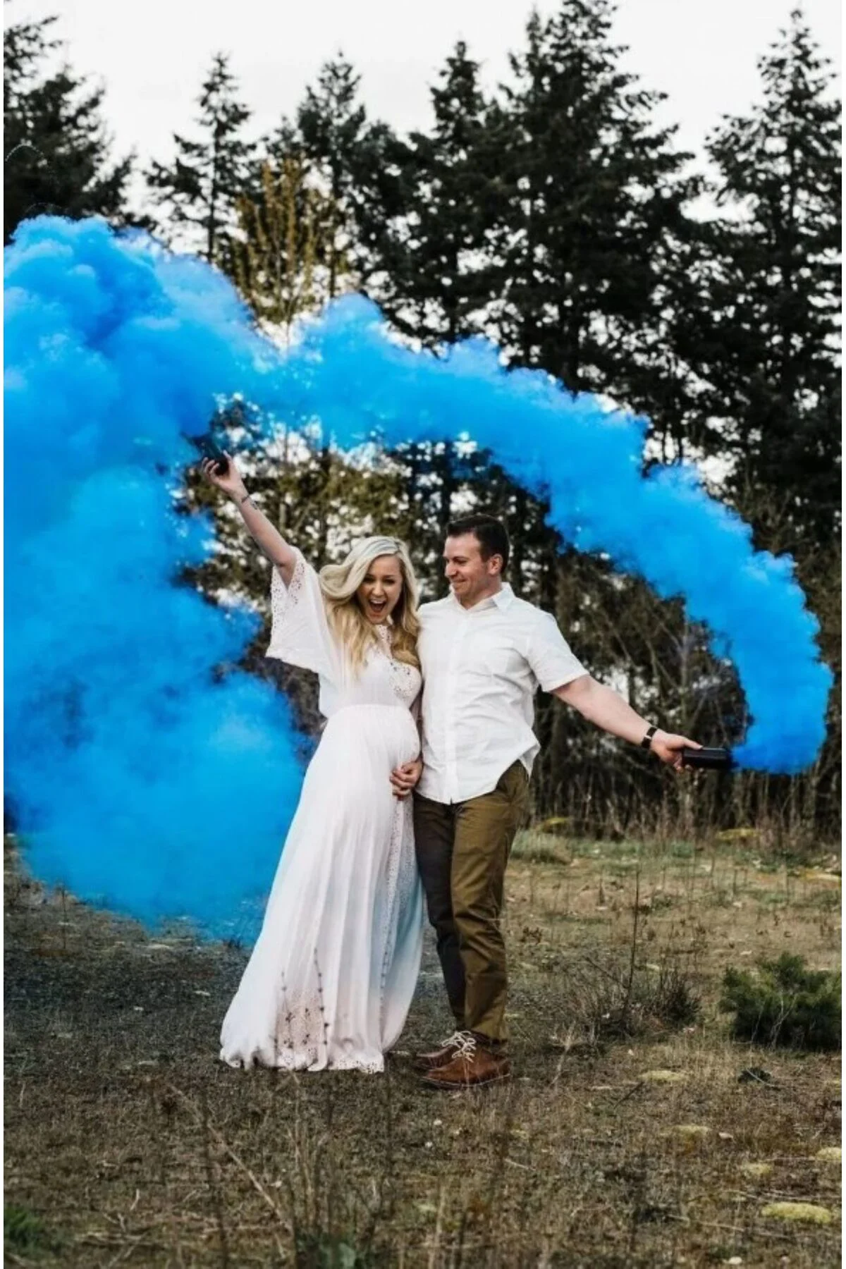 Mavi Duman Bombası 1 Adet Bebek Cinsiyet Belirleme Partisi Bambu Parti Sis Smoke Bomb gender party