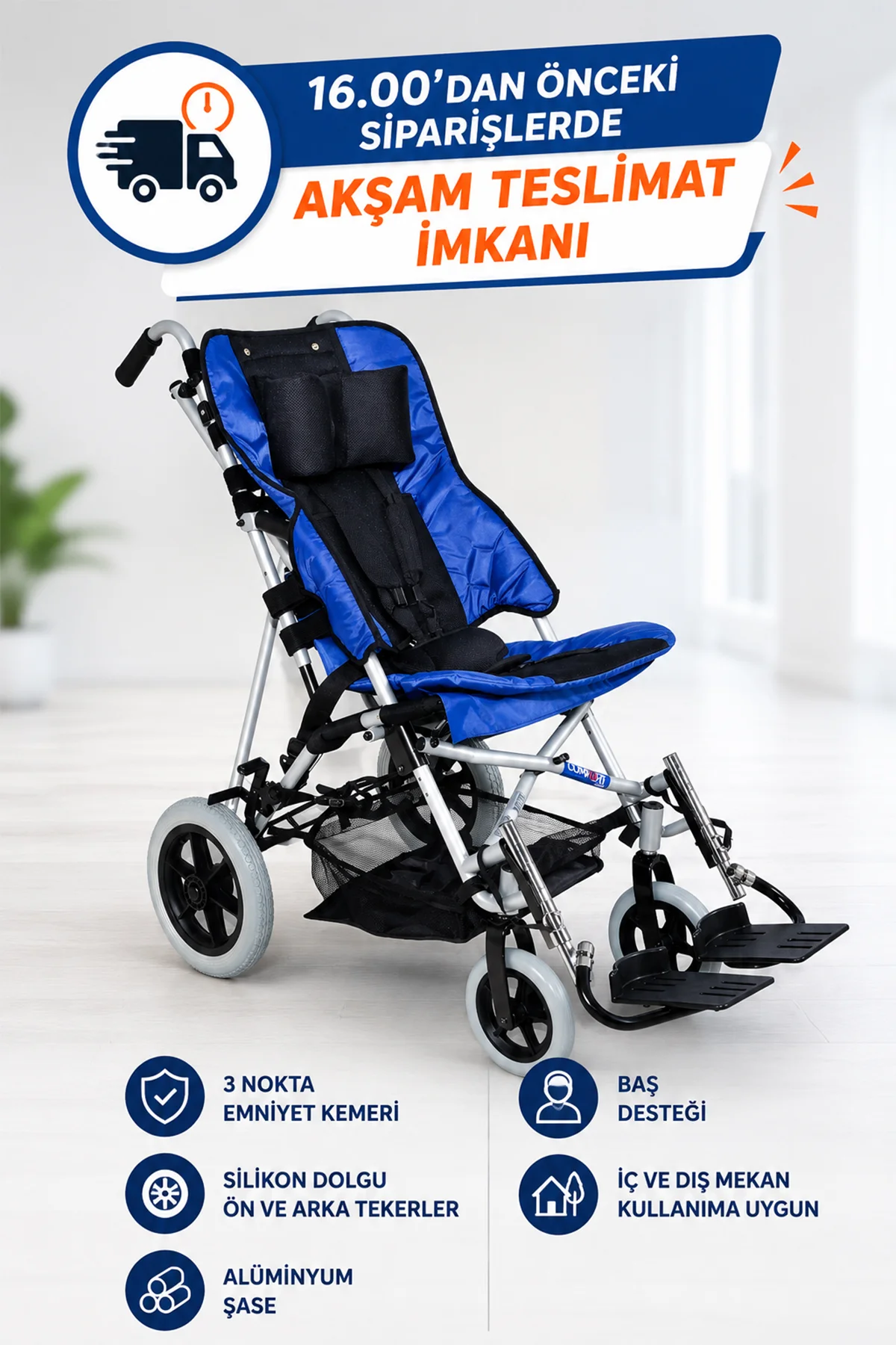 Mavi Engelli Pediatrik Baston Puset Dm-boss