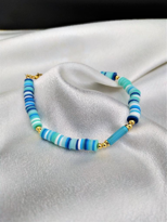 Tükkan Accessories Mavi Fimo Taş Detayli Gold Kaplama Halhal-Halhal41