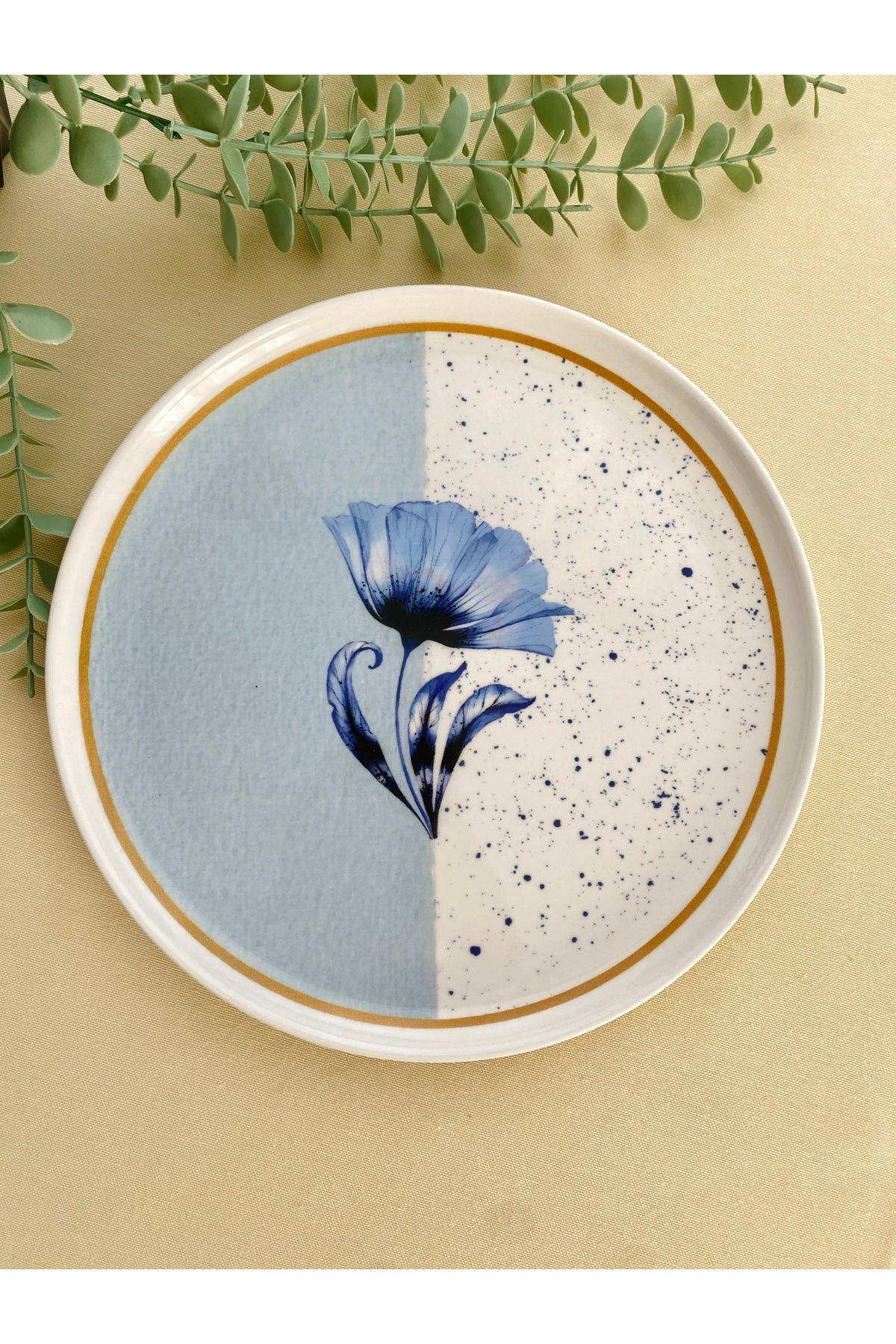 Mavi Gelincik 25 Cm Büyük Servis Tabağı