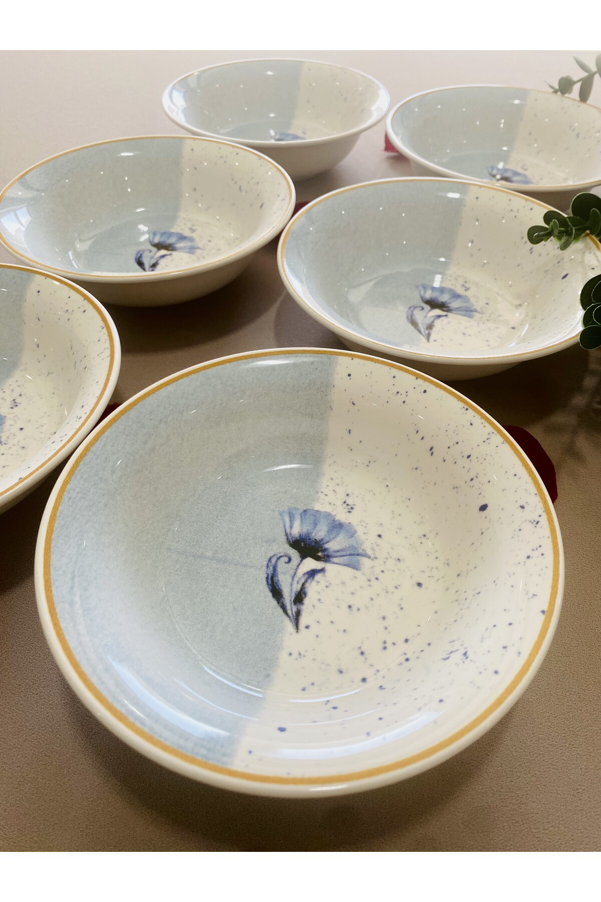 Mavi Gelincik 6 Adet Çorba kasesi