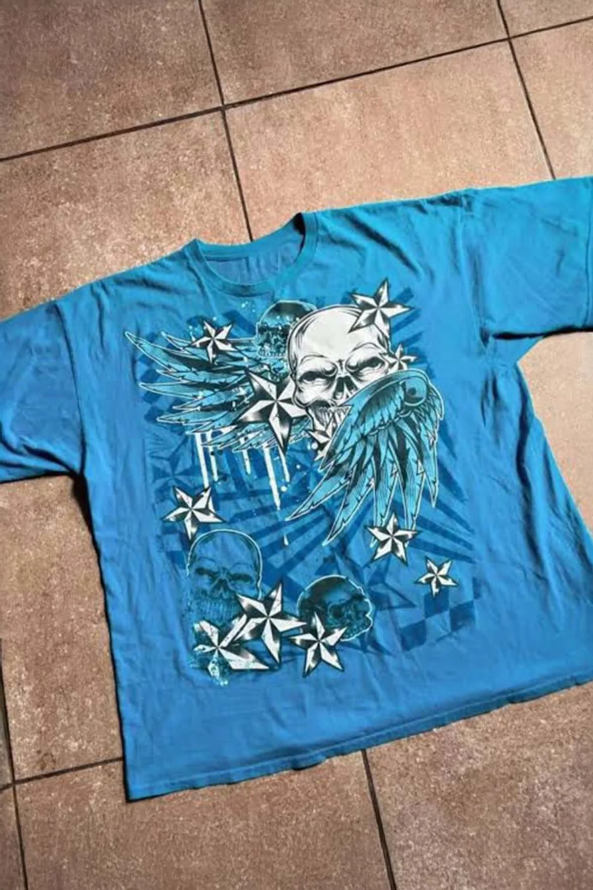 Mavi Gotik Skull Stars Y2K Unisex T-Shirt Mavi Gotik Skull Stars Y2K Unisex T-Shirt