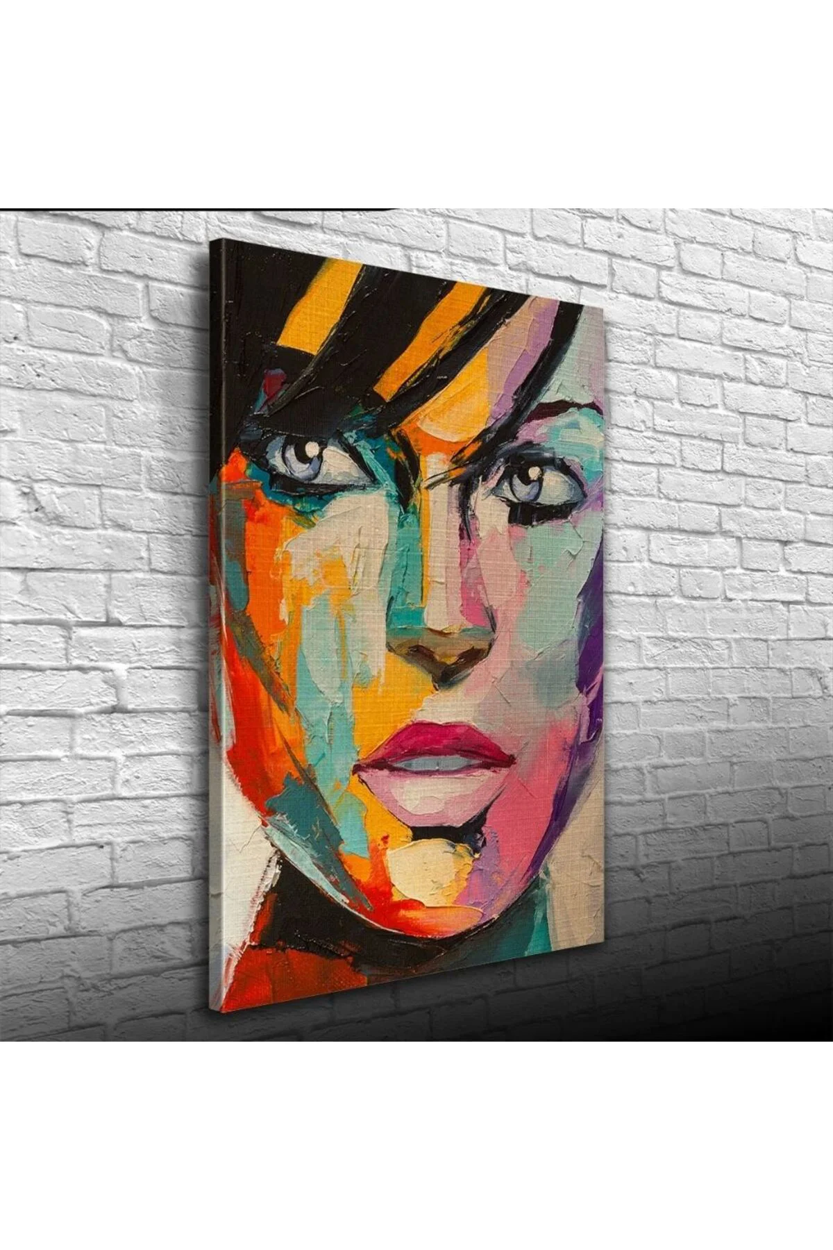 Mavi Gözlü Kadın Portresi Yağlıboya Kanvas Tablo 50 x 70