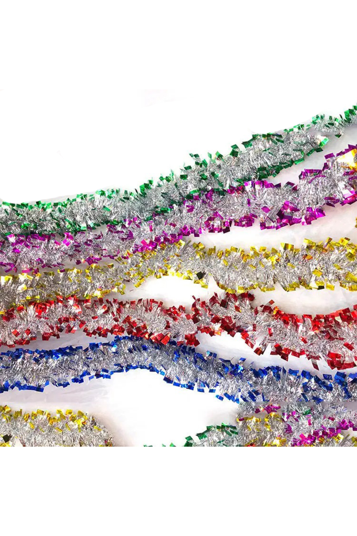 Ok Aksesuar Mavi Gümüş Renk 4 Cm Genişlik Garland Çift Renk Sim Süs 180 Cm (5