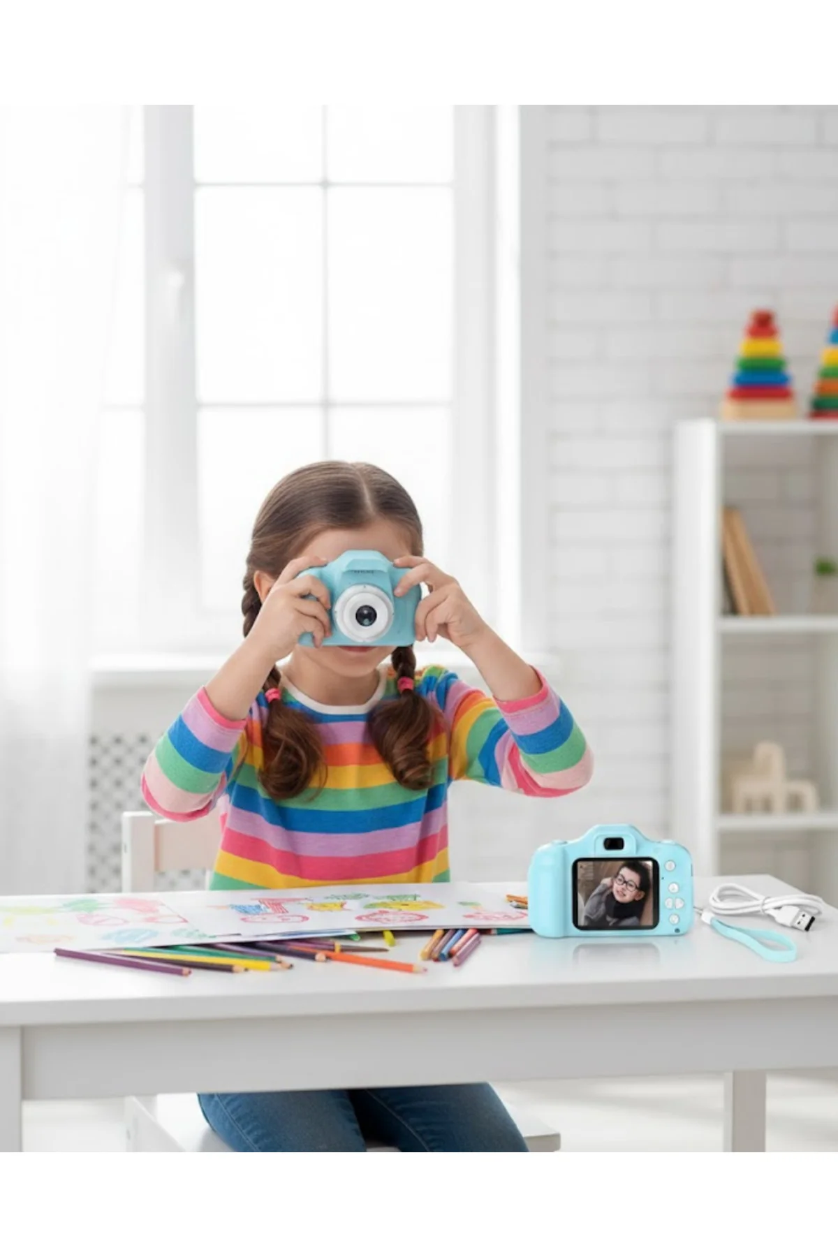 Mavi Hd Taşınabilir Mini Kamera Video Kayıt Ve Fotoğraf Çekim Öze